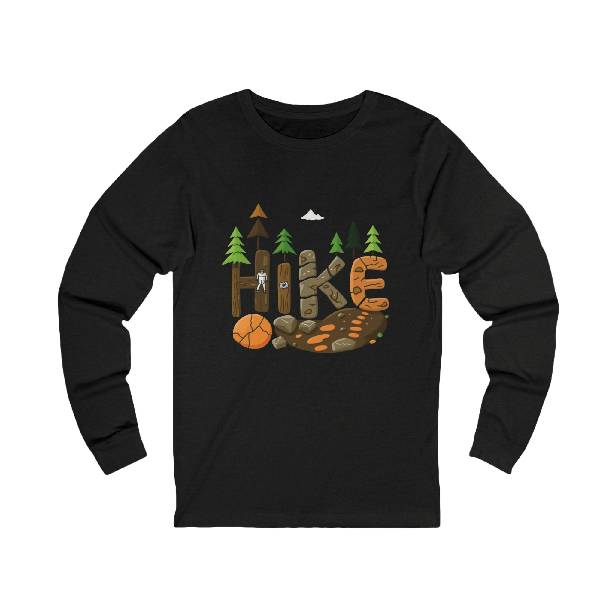 Outdoor Adventure Long Sleeve Tee - 'Hike' Graphic