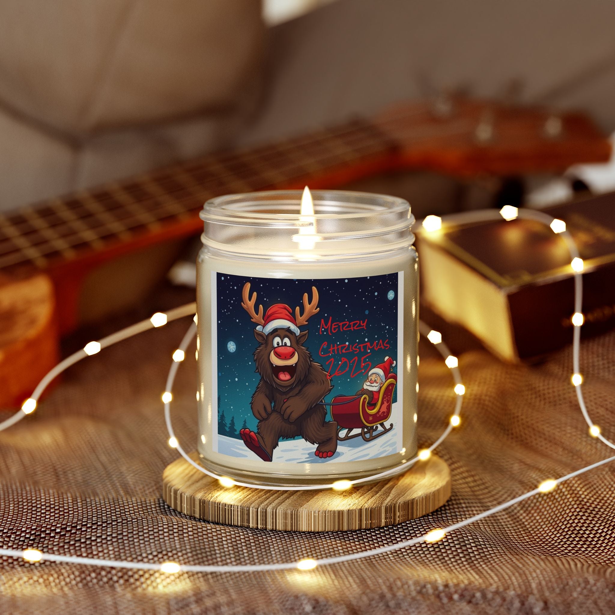 Holiday Scented Candles - Coconut Apricot Wax (4oz, 9oz) - Merry Christmas 2023
