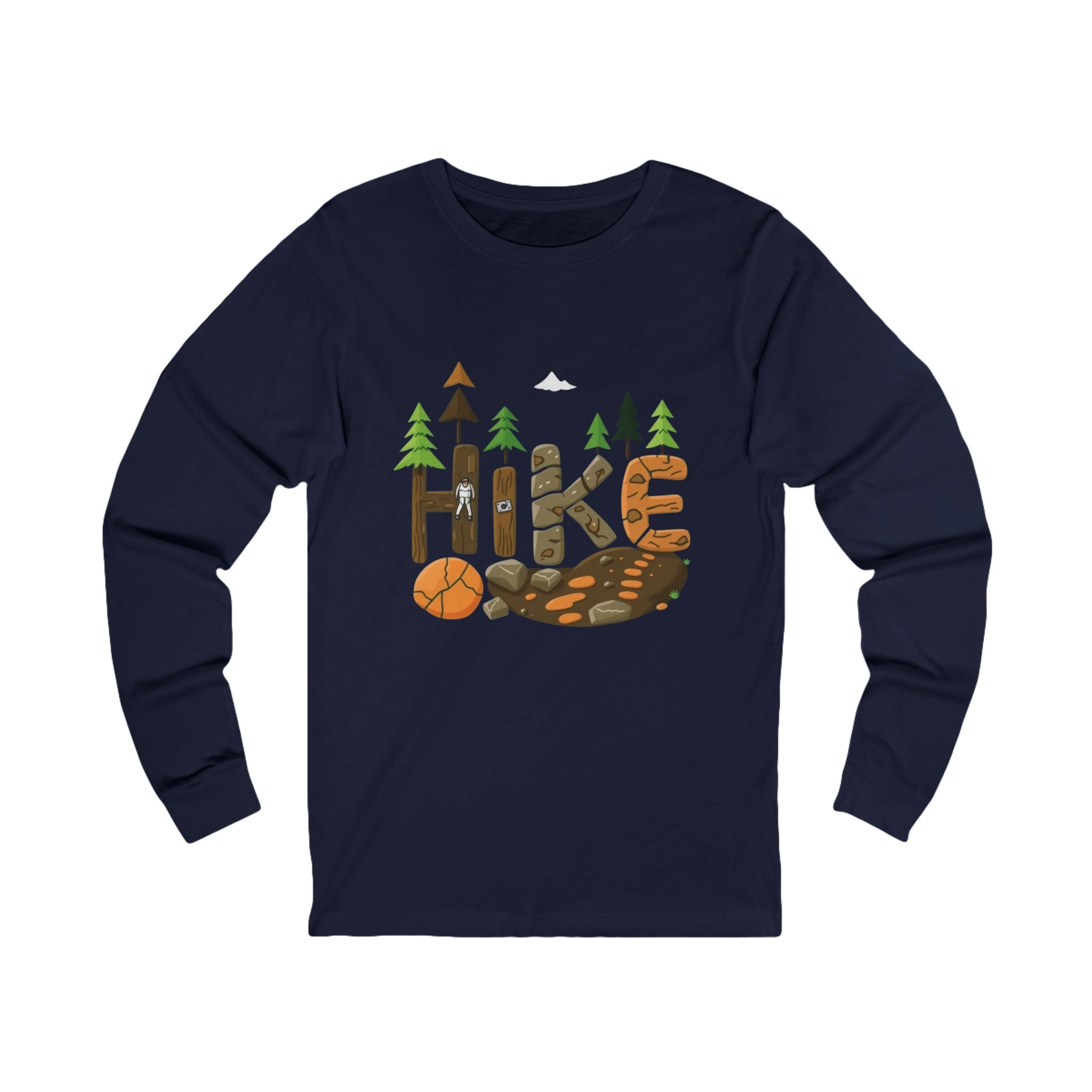 Outdoor Adventure Long Sleeve Tee - 'Hike' Graphic