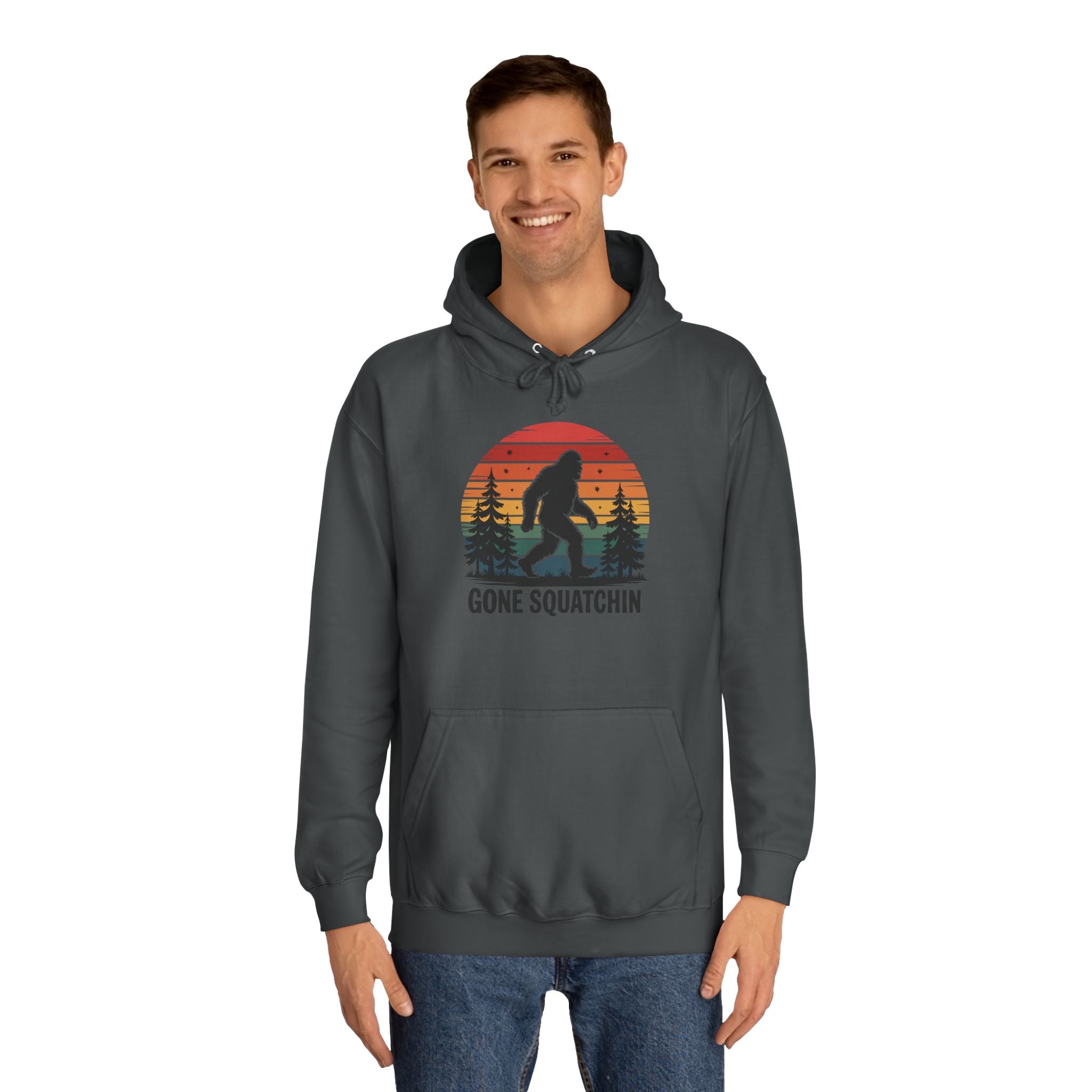 Retro Bigfoot Hoodie - "Gone Squatchin"