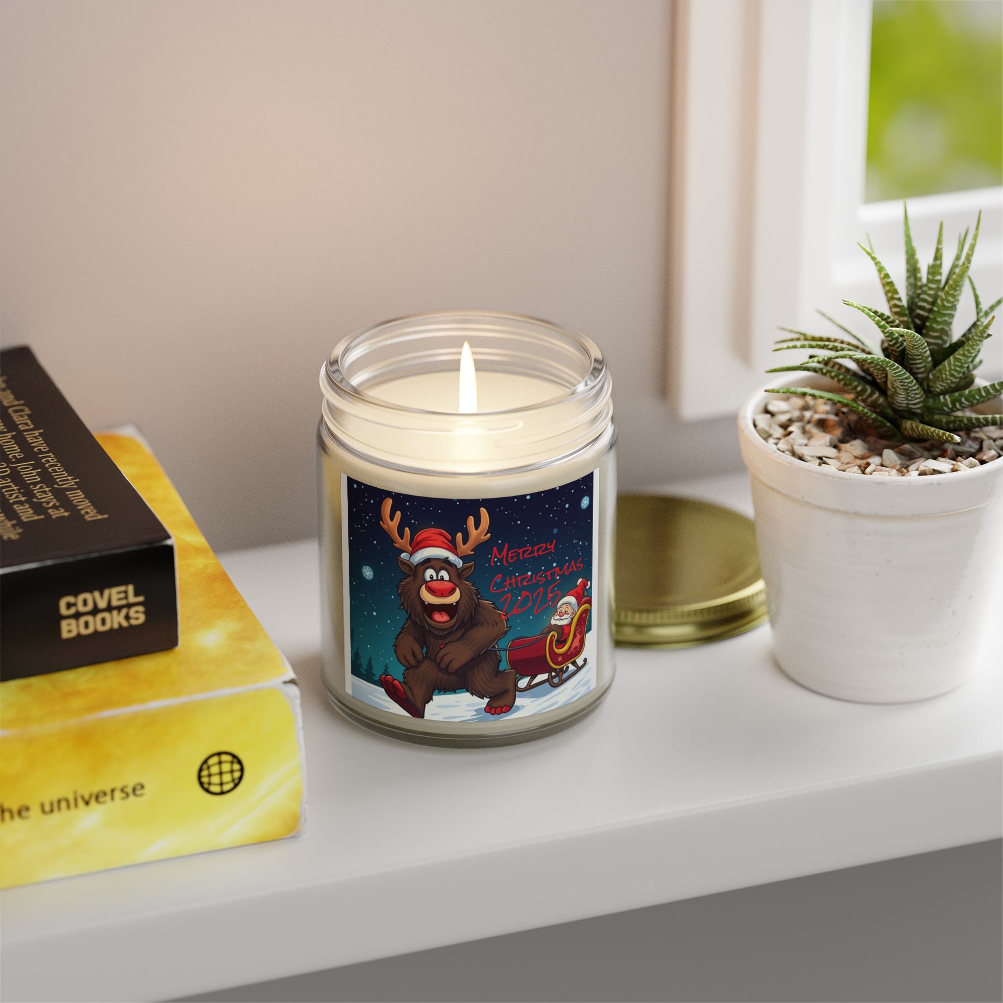 Holiday Scented Candles - Coconut Apricot Wax (4oz, 9oz) - Merry Christmas 2023