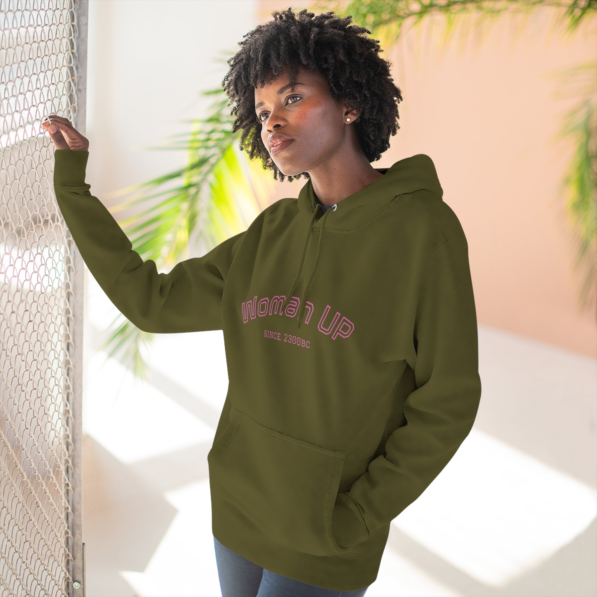 Empowering Women's Fleece Hoodie - 'Woman Up' & 'We Can Do It!' Designs
