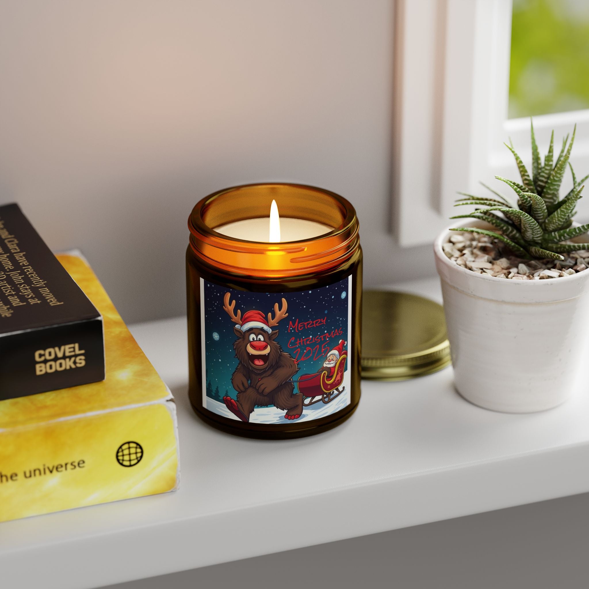 Holiday Scented Candles - Coconut Apricot Wax (4oz, 9oz) - Merry Christmas 2023
