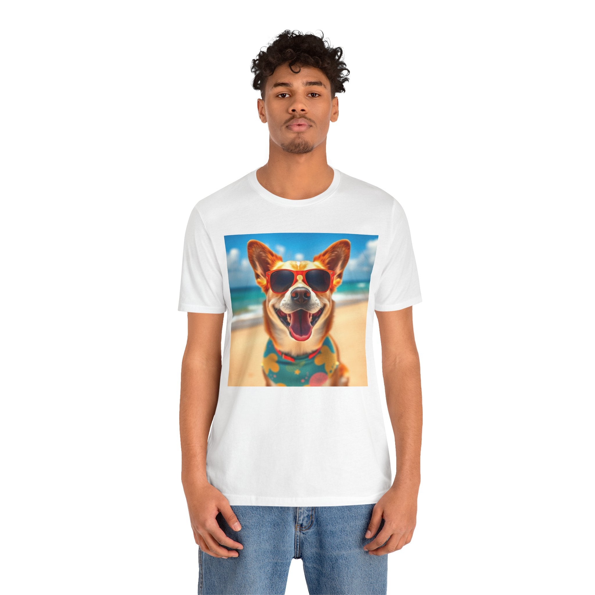 Happy Pup Beach Vibes Unisex Short Sleeve Tee