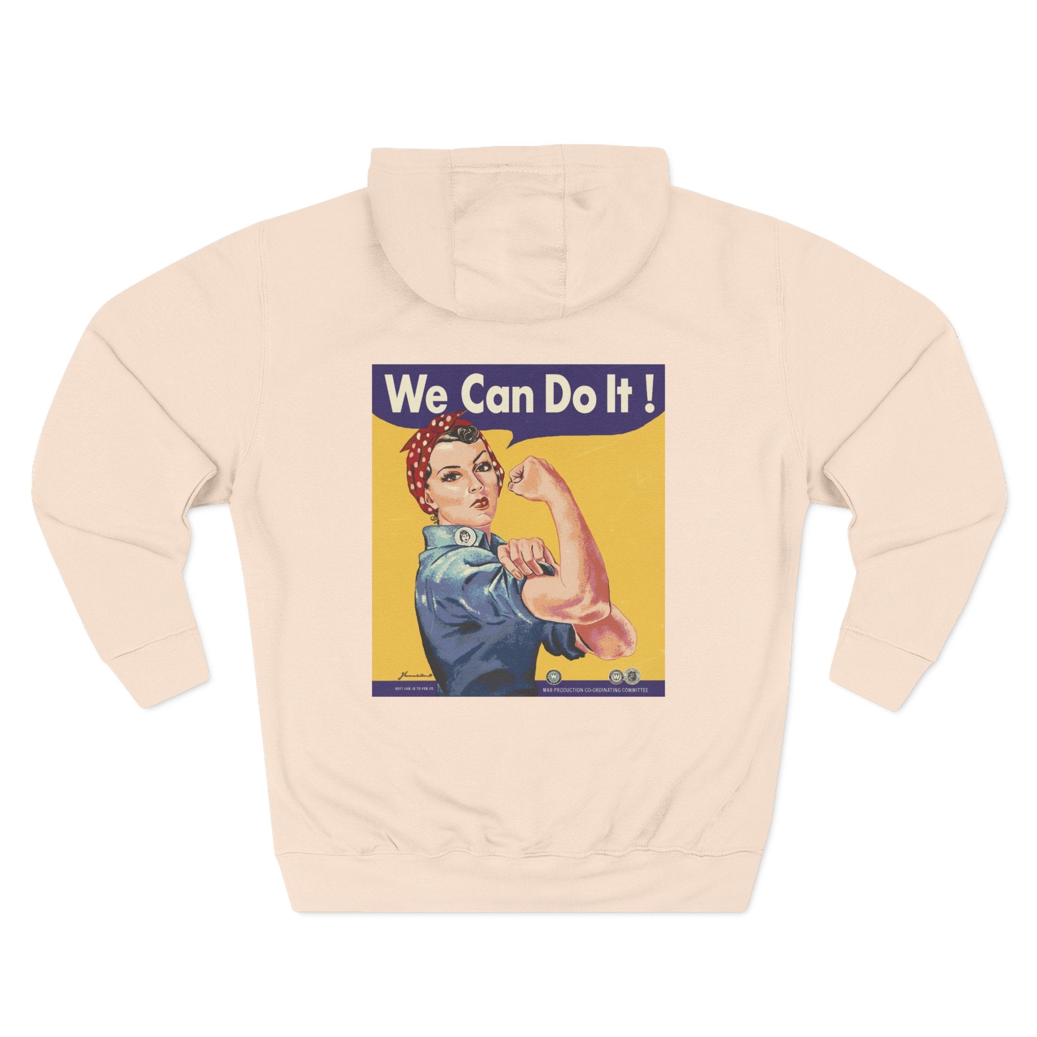 Empowering Women's Fleece Hoodie - 'Woman Up' & 'We Can Do It!' Designs