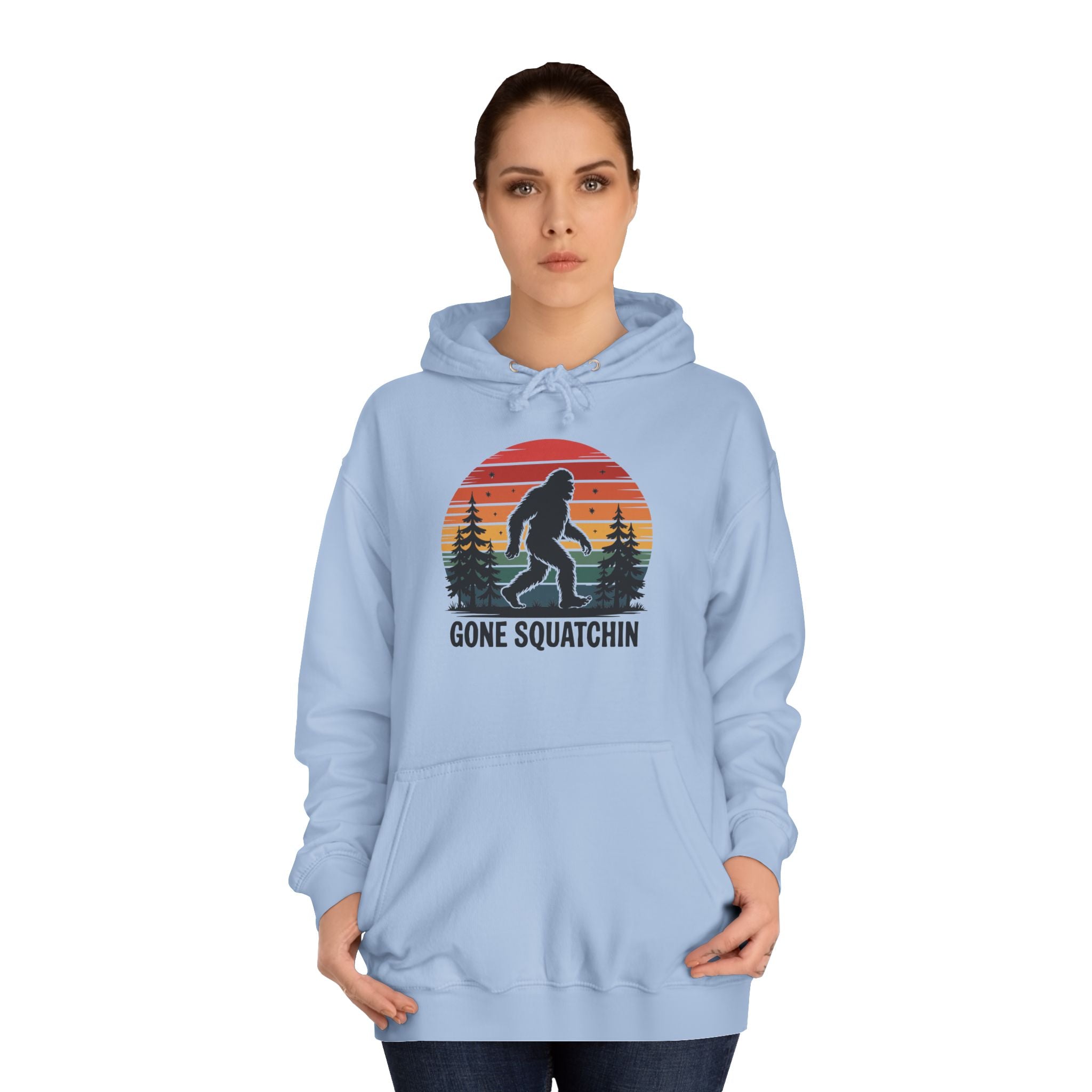 Retro Bigfoot Hoodie - "Gone Squatchin"