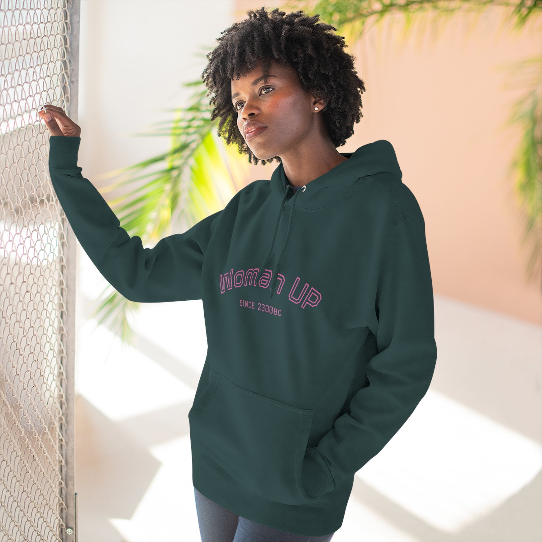 Empowering Women's Fleece Hoodie - 'Woman Up' & 'We Can Do It!' Designs