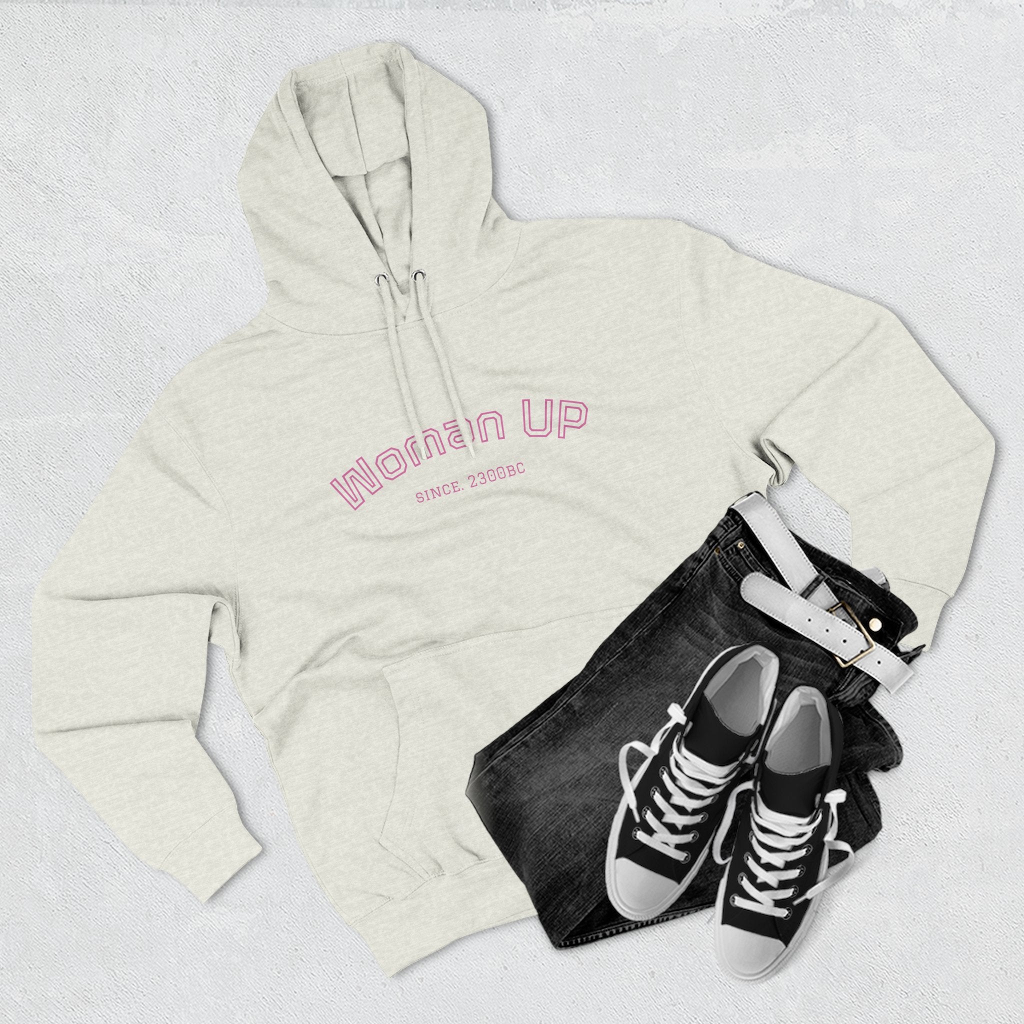 Empowering Women's Fleece Hoodie - 'Woman Up' & 'We Can Do It!' Designs