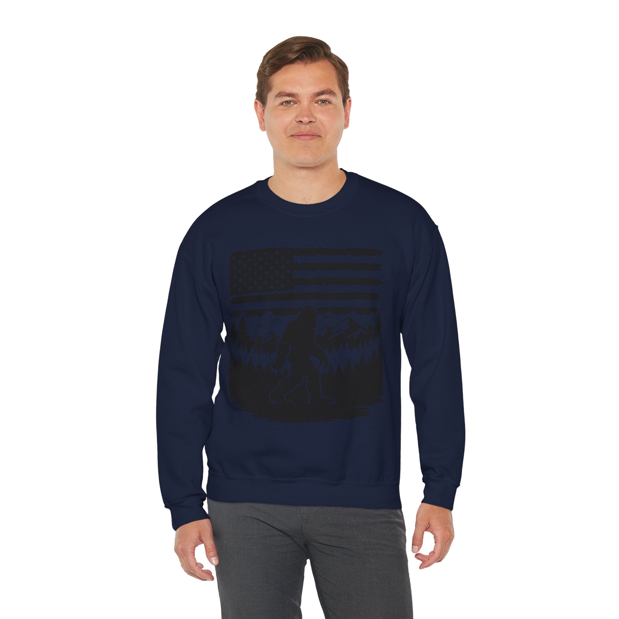 Bigfoot American Flag Crewneck Sweatshirt