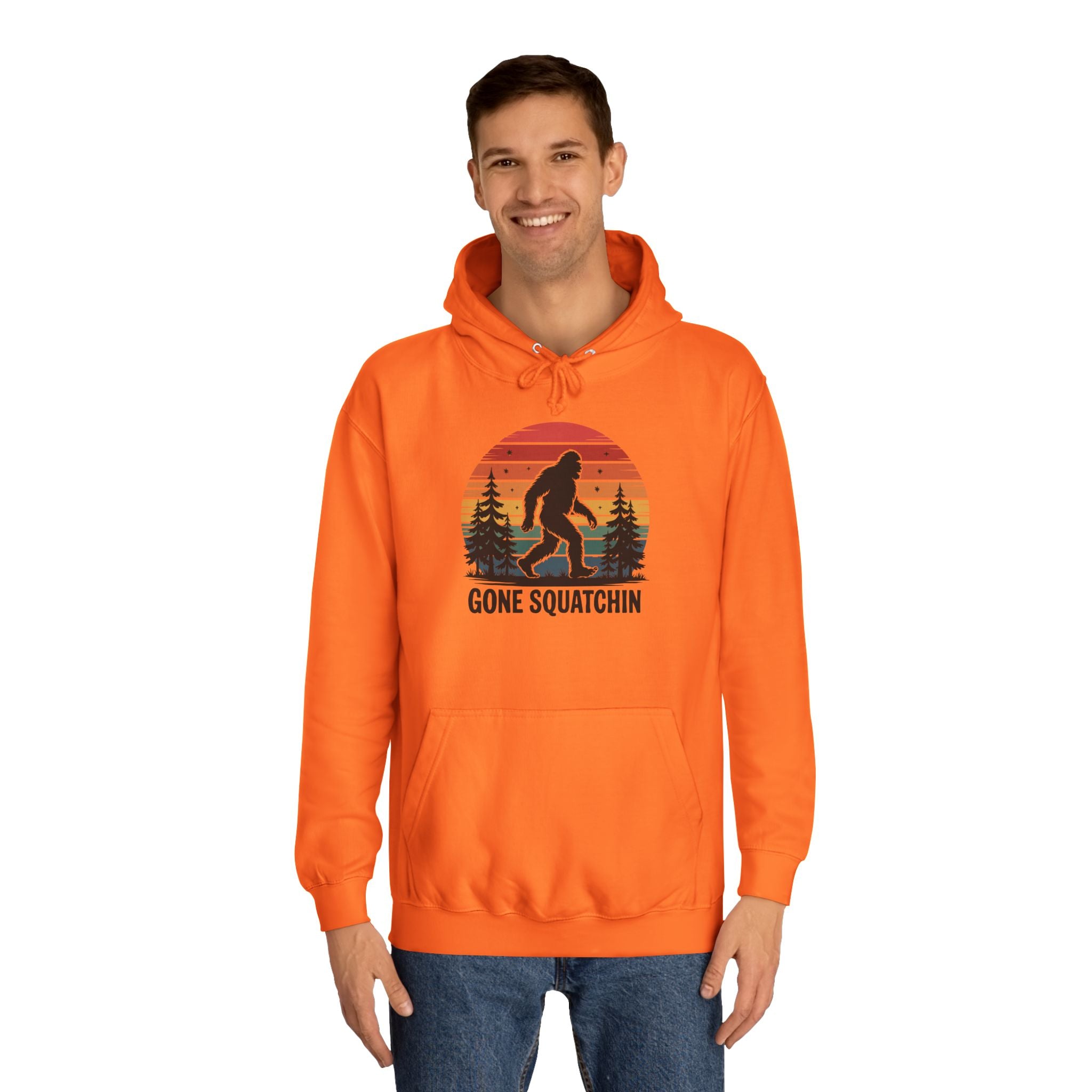 Retro Bigfoot Hoodie - "Gone Squatchin"