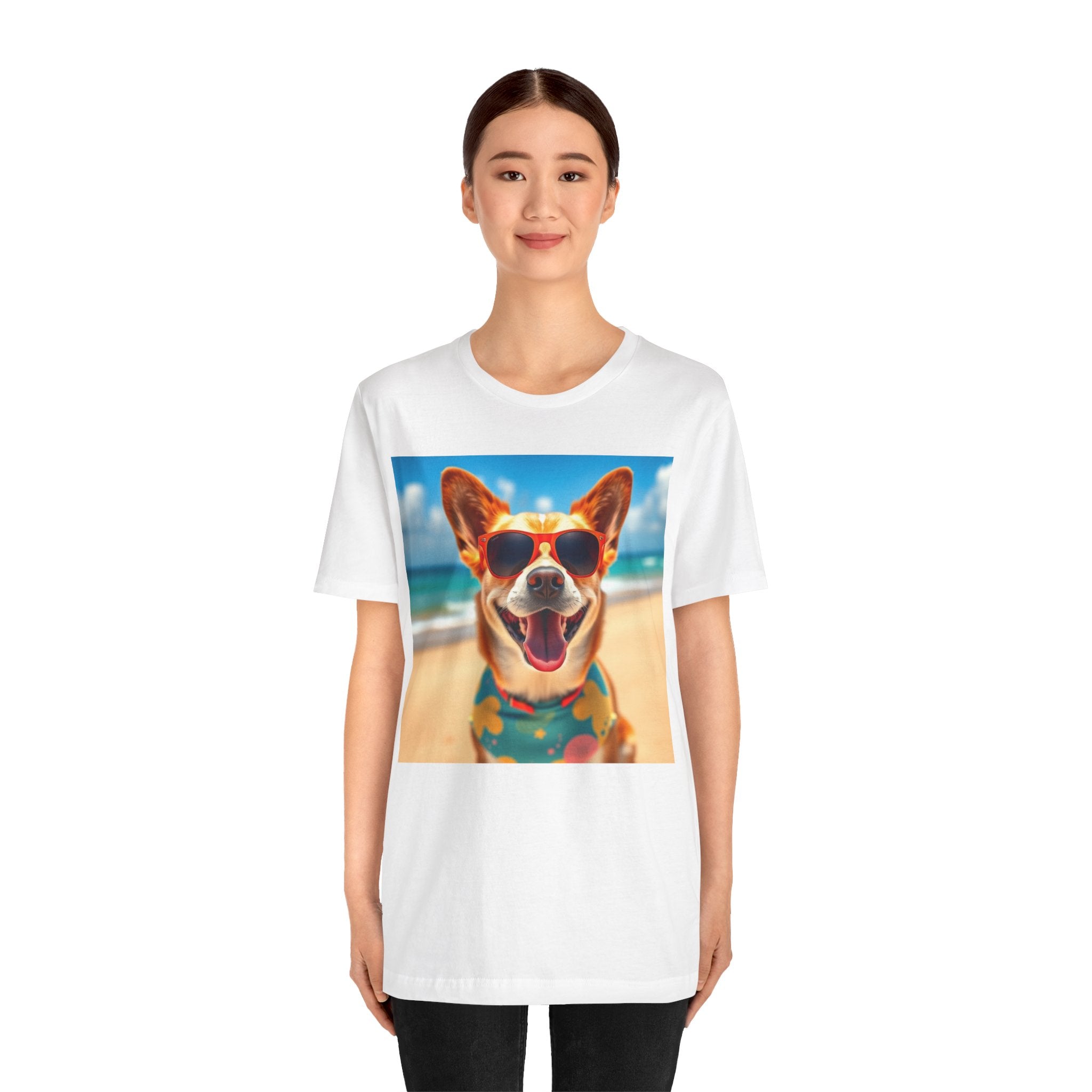 Happy Pup Beach Vibes Unisex Short Sleeve Tee