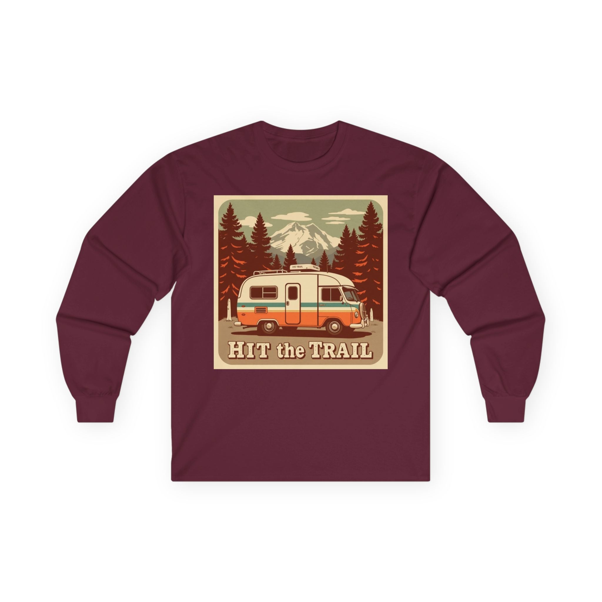 Adventure-Ready Long Sleeve Tee - 'Hit the Trail' Design