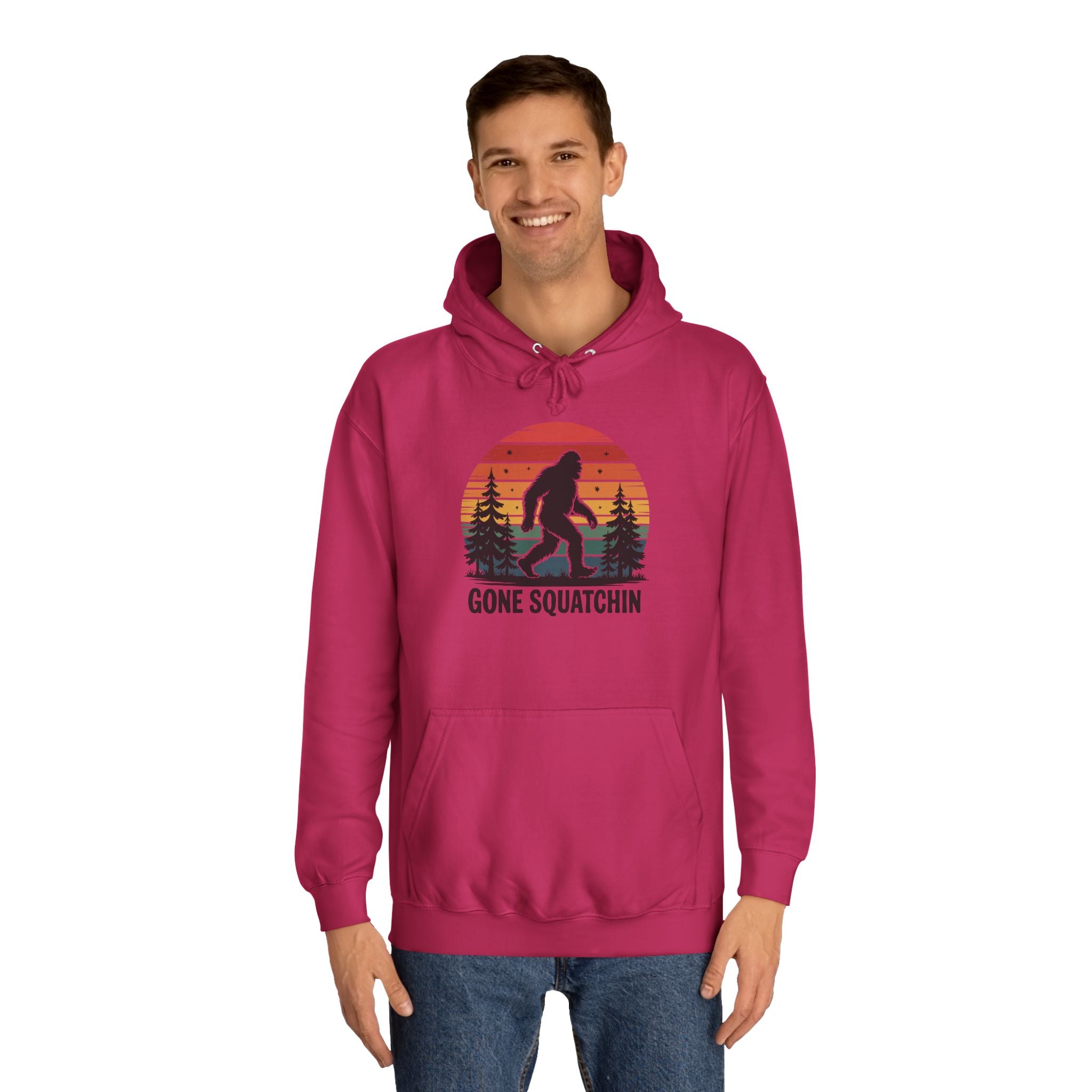 Retro Bigfoot Hoodie - "Gone Squatchin"