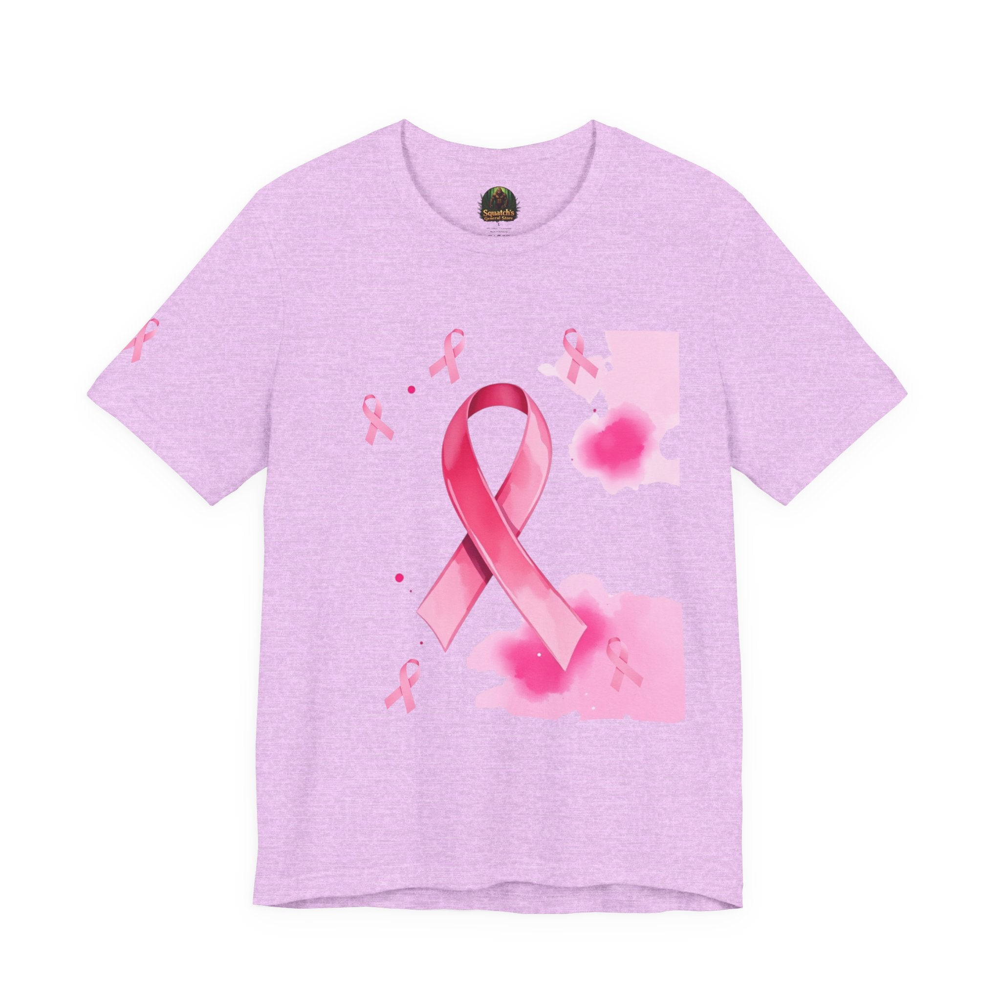 Breast Cancer Awareness Tee - Unisex Jersey Short Sleeve Shirt with Pink Ribbon Design