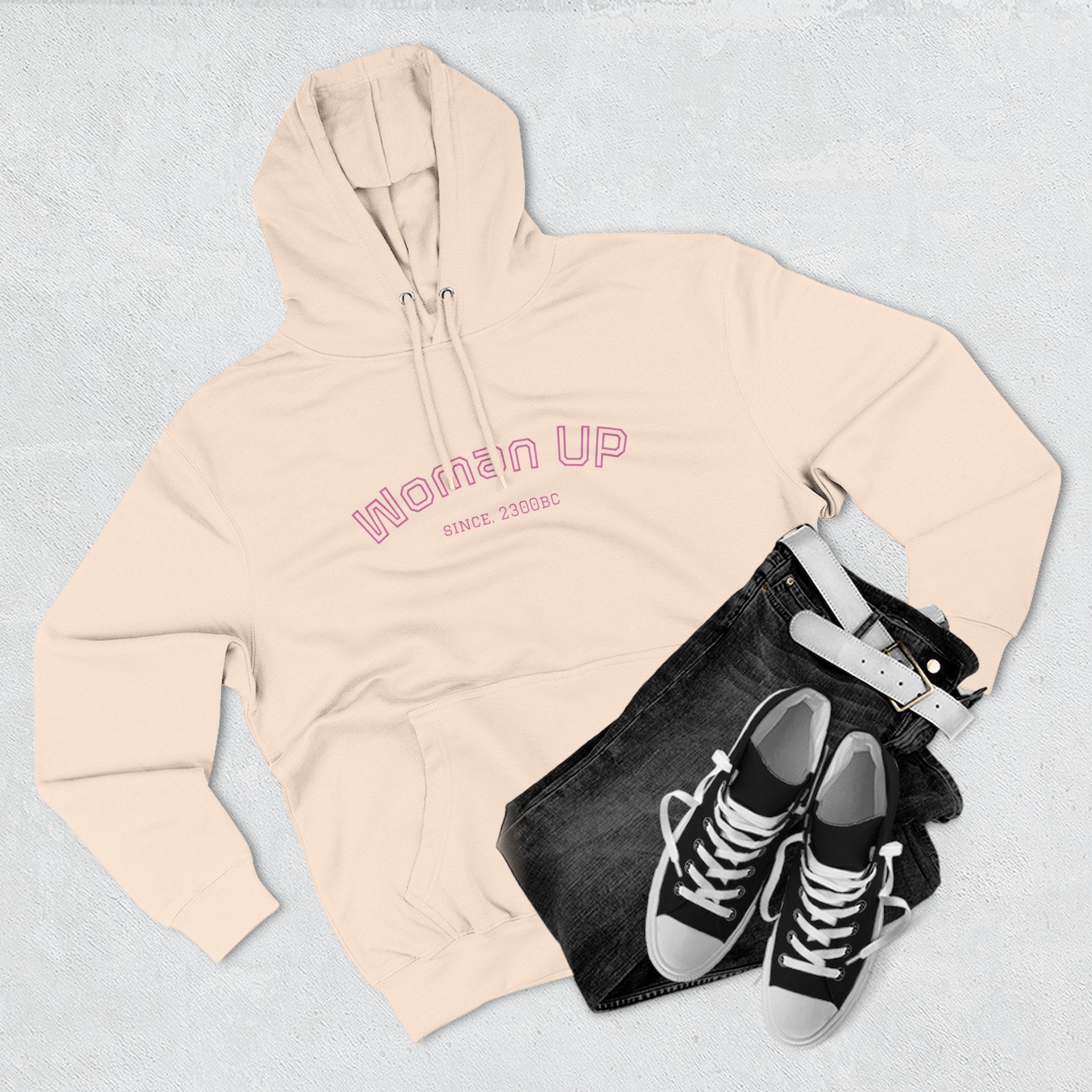 Empowering Women's Fleece Hoodie - 'Woman Up' & 'We Can Do It!' Designs