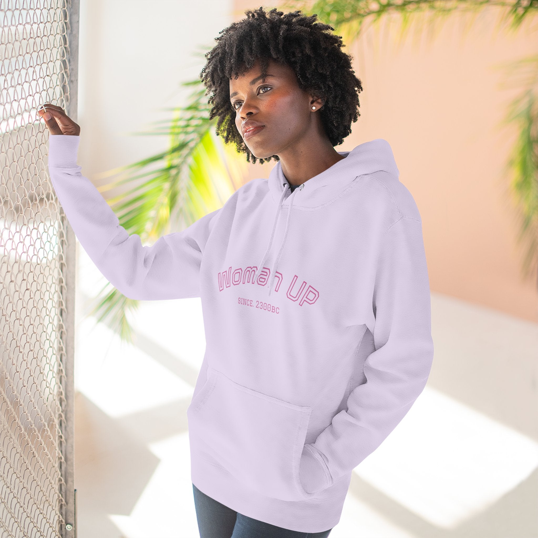 Empowering Women's Fleece Hoodie - 'Woman Up' & 'We Can Do It!' Designs