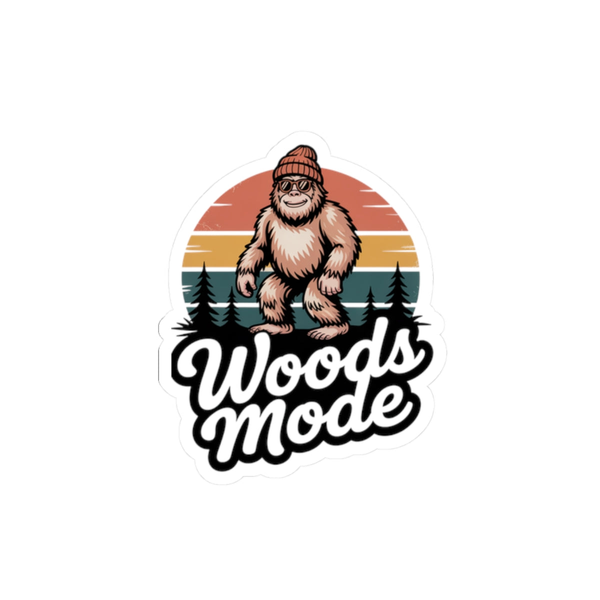 Woods Mode Bigfoot Kiss-Cut Stickers - Perfect for Nature Lovers