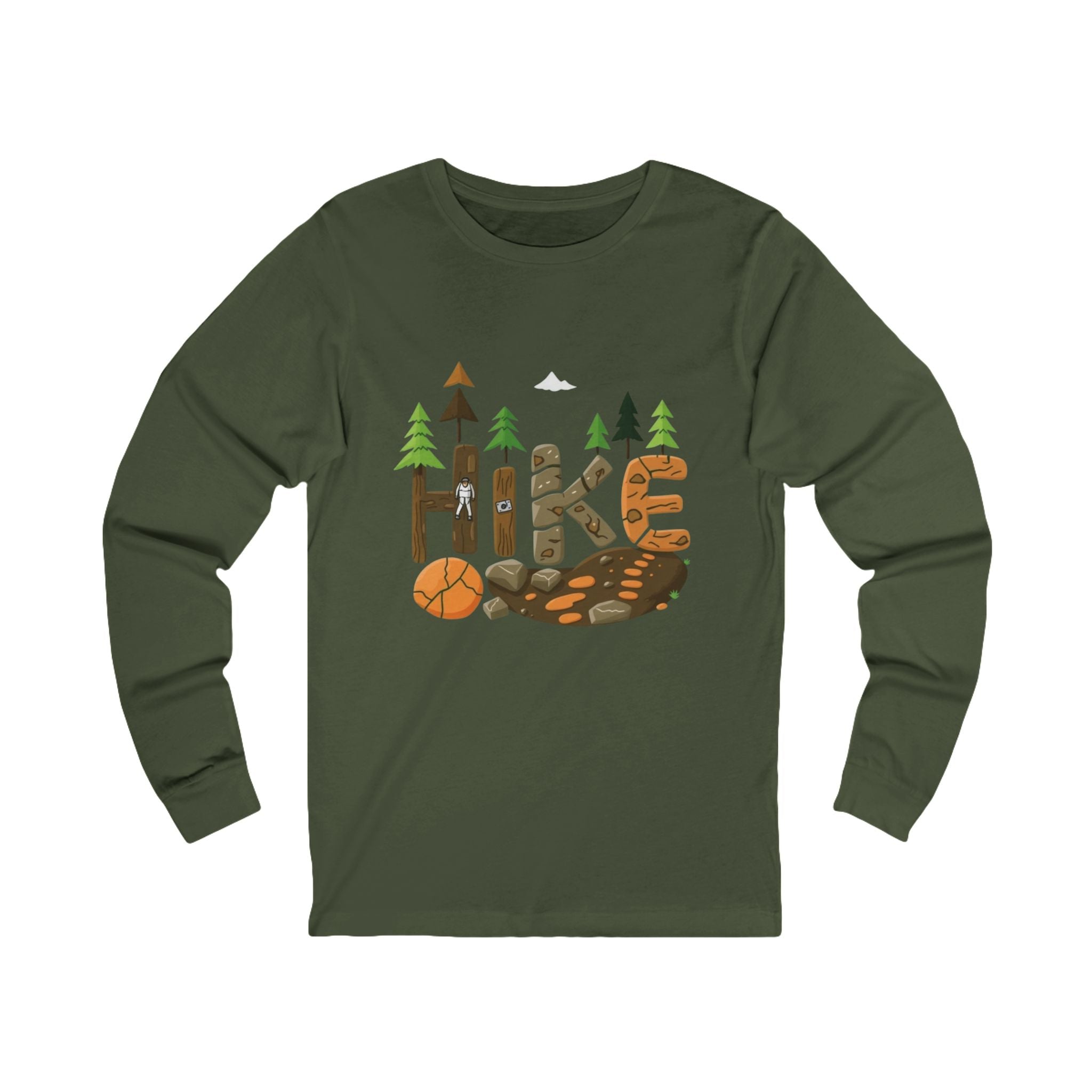 Outdoor Adventure Long Sleeve Tee - 'Hike' Graphic