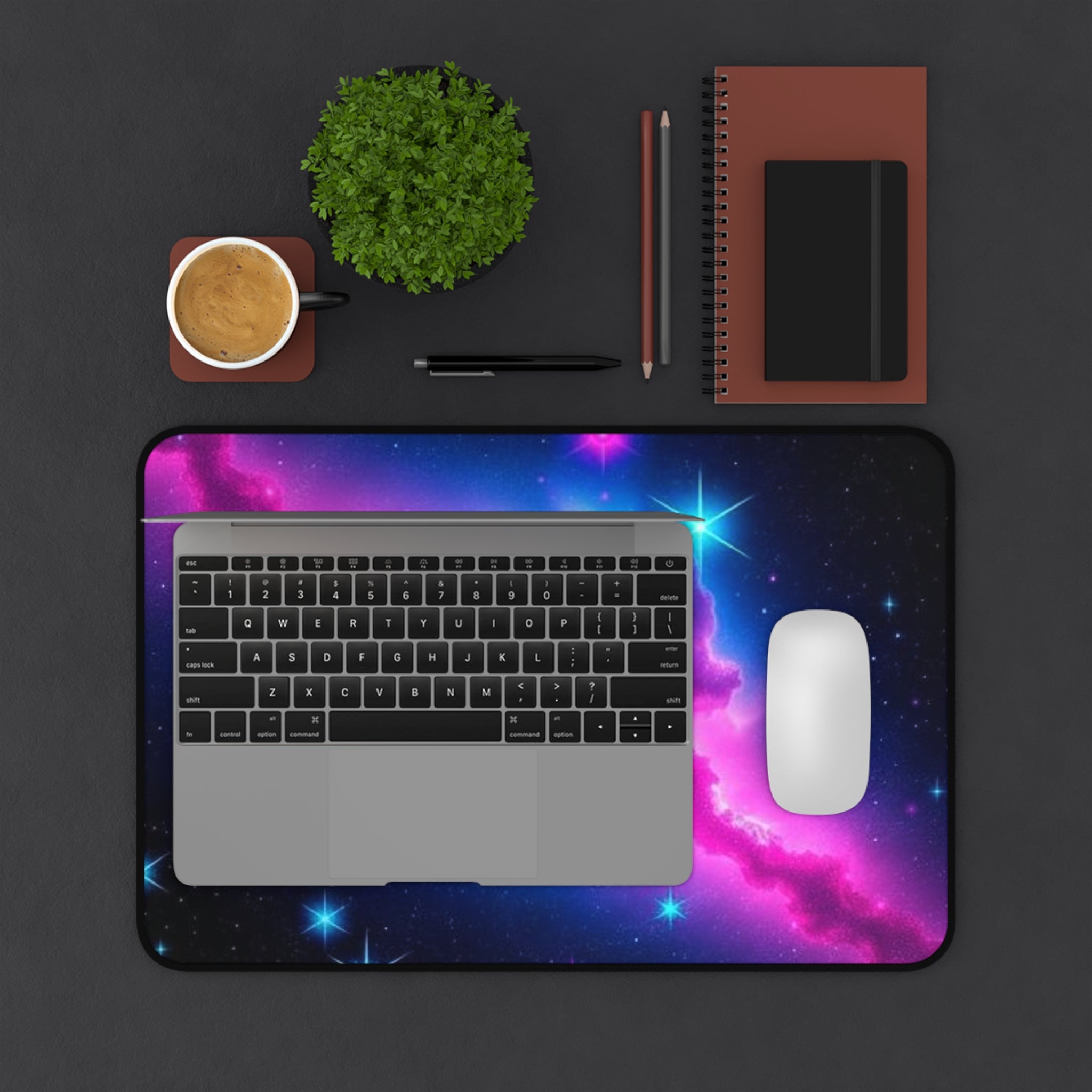Cosmic Space Desk Mat - Vibrant Galaxy Design