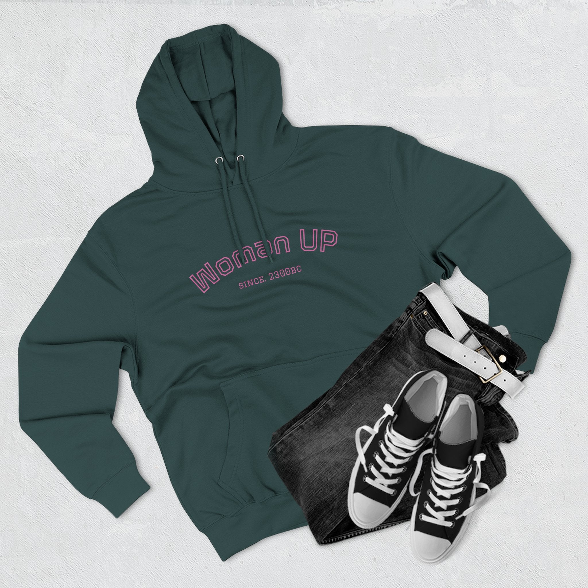 Empowering Women's Fleece Hoodie - 'Woman Up' & 'We Can Do It!' Designs