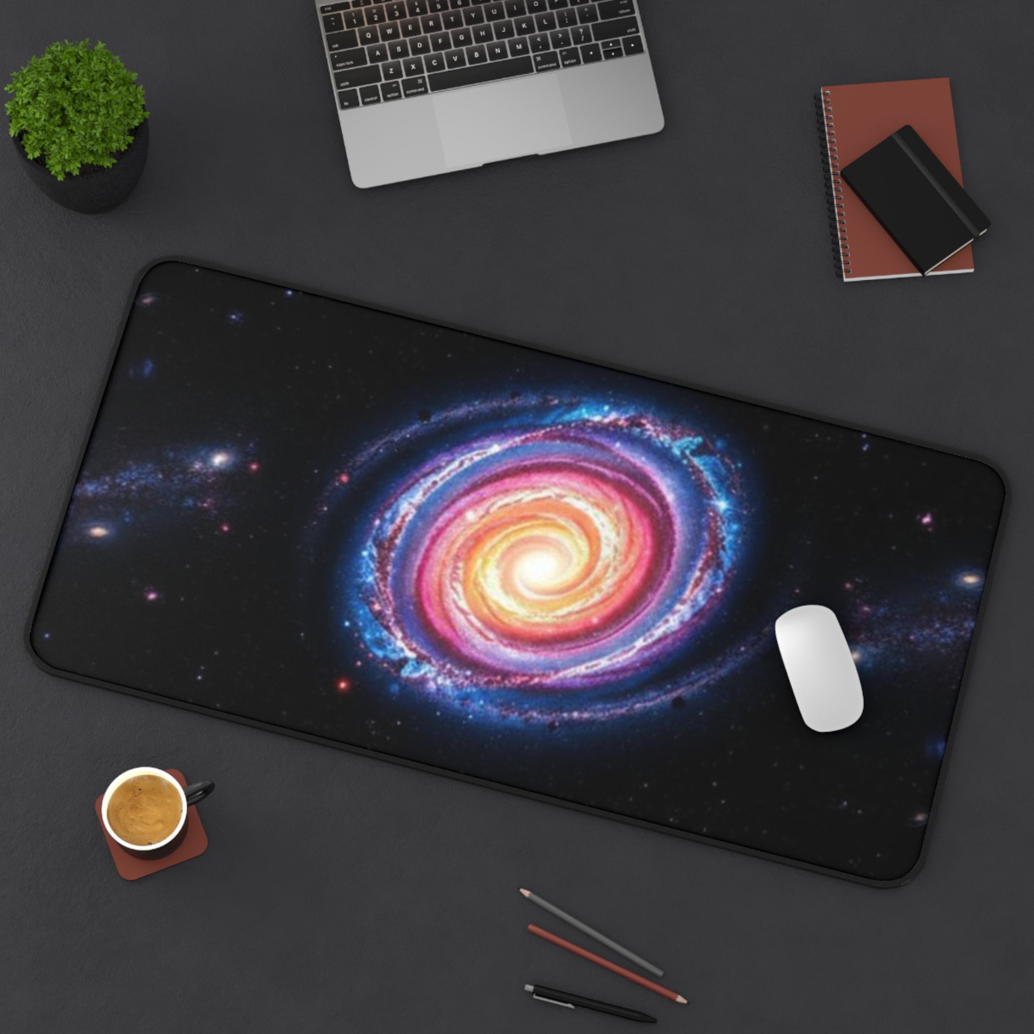 Cosmic Galaxy Desk Mat - Vibrant Space Design for Home Office Decor