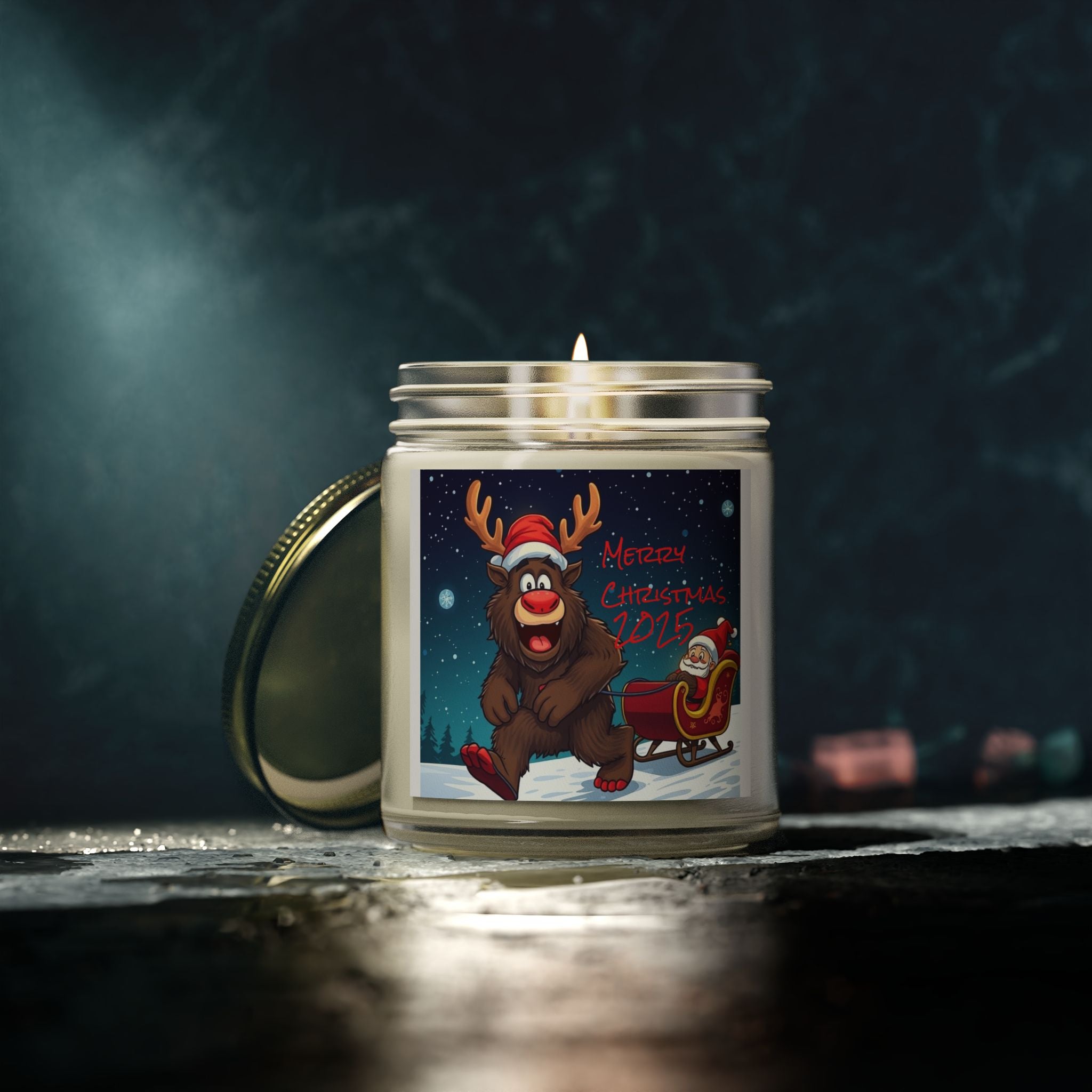 Holiday Scented Candles - Coconut Apricot Wax (4oz, 9oz) - Merry Christmas 2023