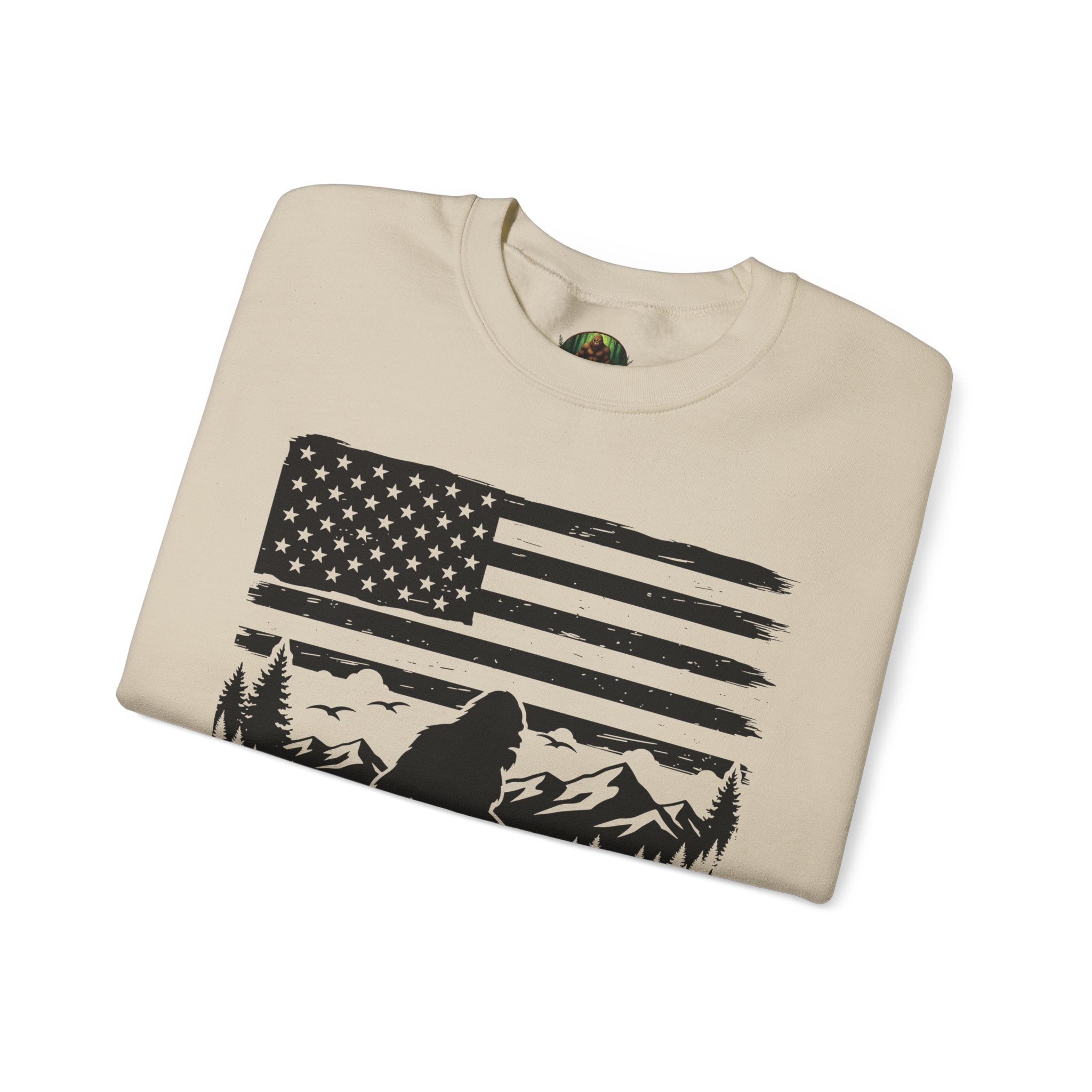 Bigfoot American Flag Crewneck Sweatshirt