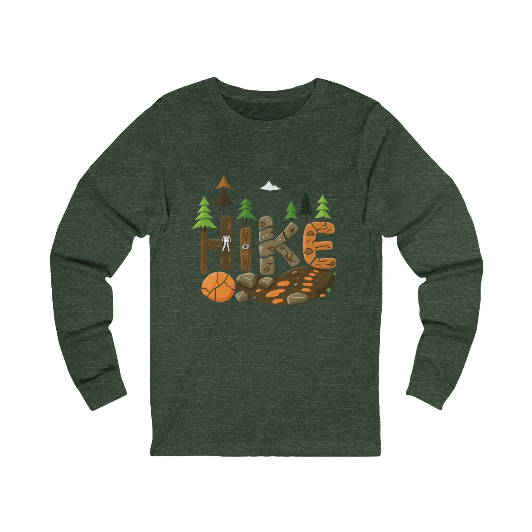 Outdoor Adventure Long Sleeve Tee - 'Hike' Graphic