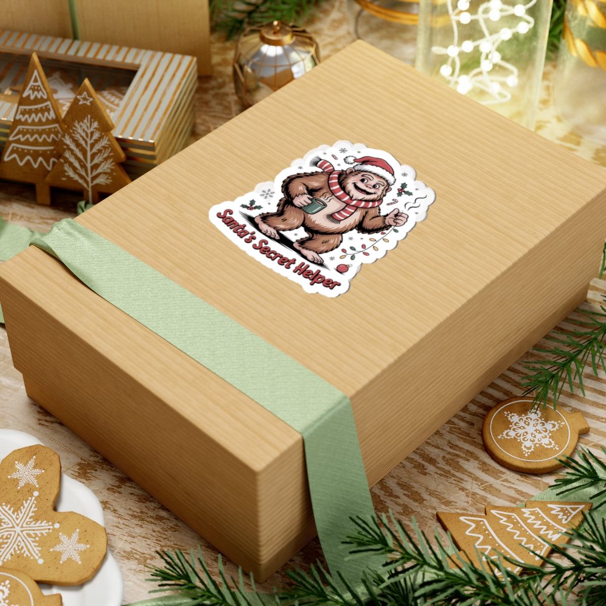 Santa's Secret Helper Kiss-Cut Stickers - Perfect for Holiday Cheer and Gifting