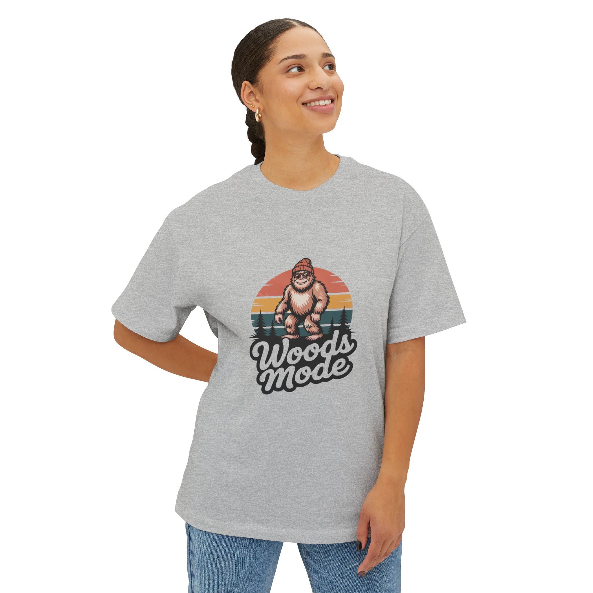 Retro Bigfoot Woods Mode Unisex Oversized Tee
