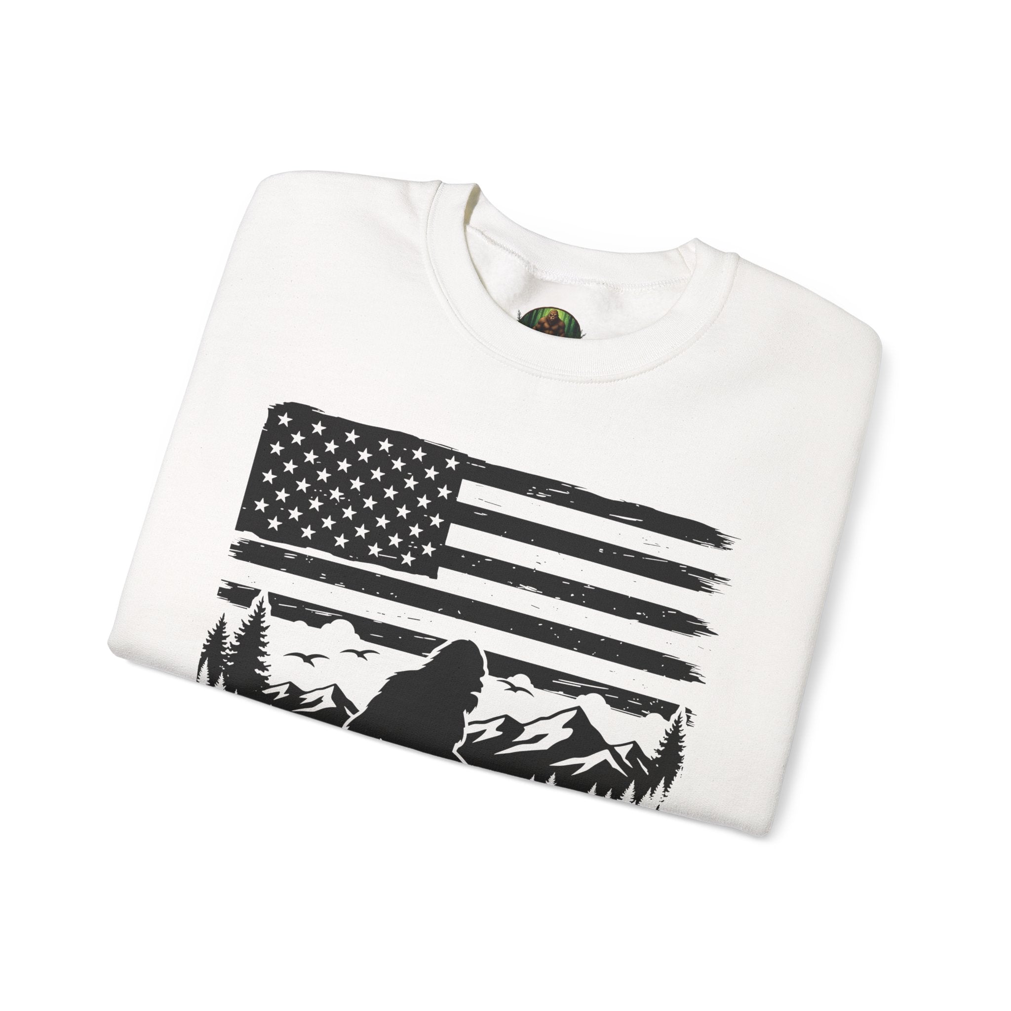 Bigfoot American Flag Crewneck Sweatshirt