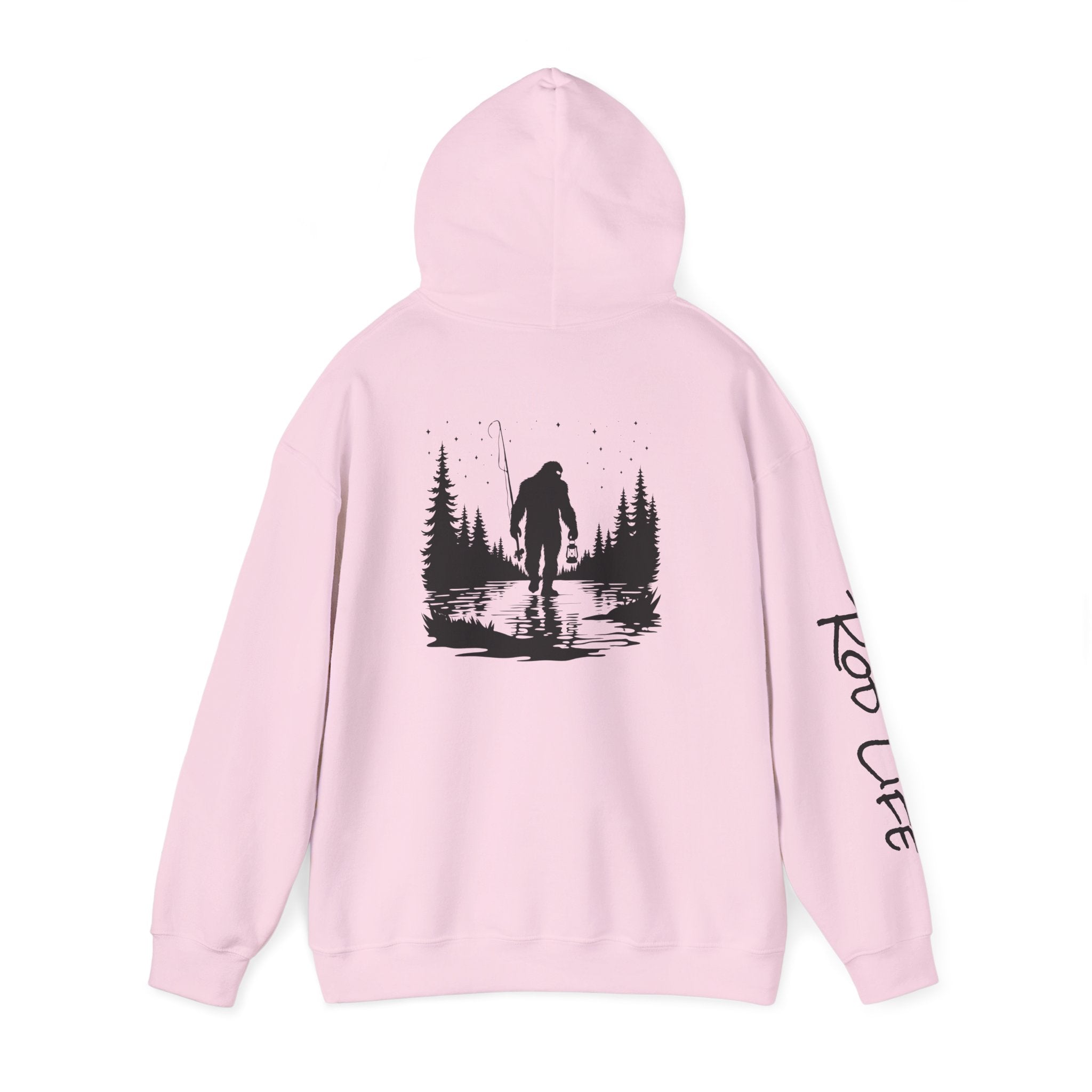 Gone Fishin' Bigfoot Hoodie - Unisex Heavy Blend™ Sweatshirt for Nature Lovers