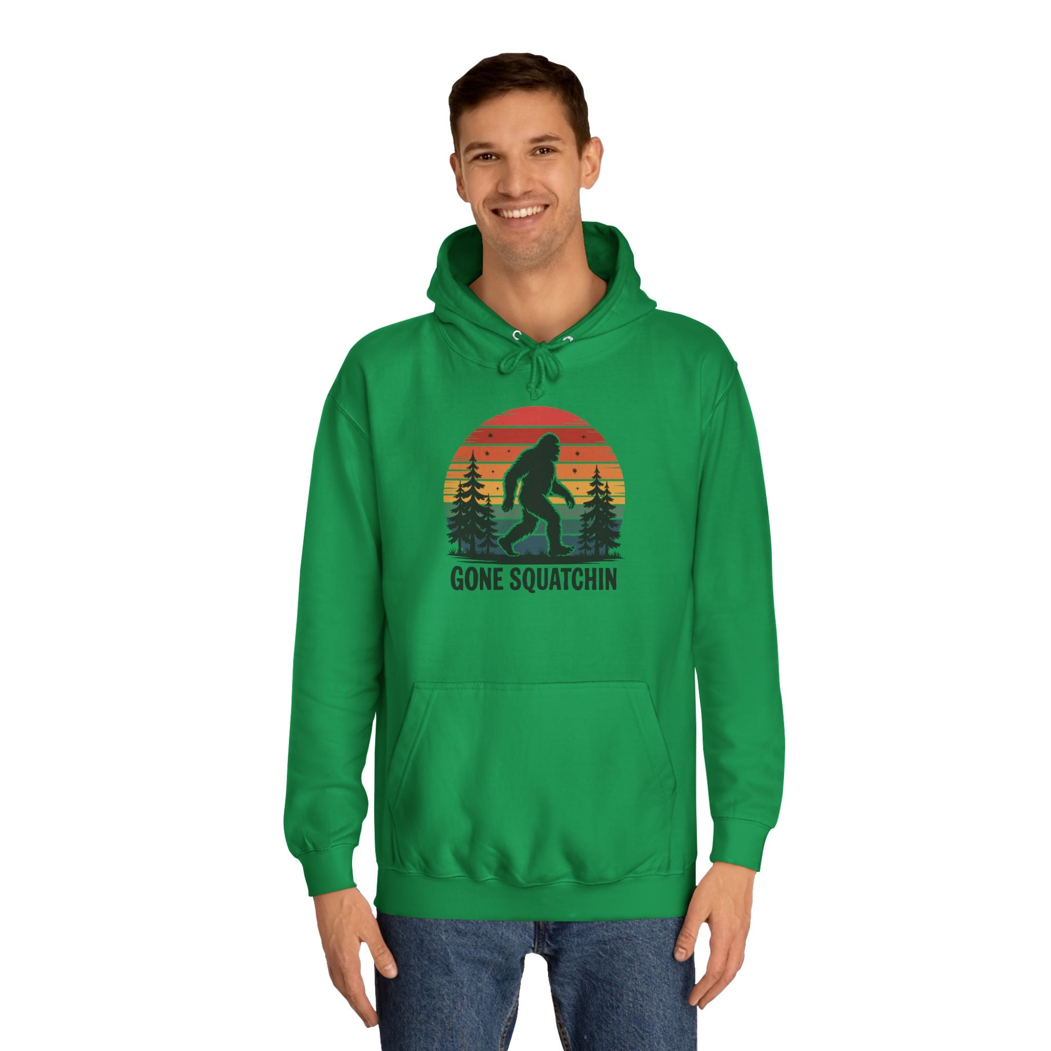 Retro Bigfoot Hoodie - "Gone Squatchin"