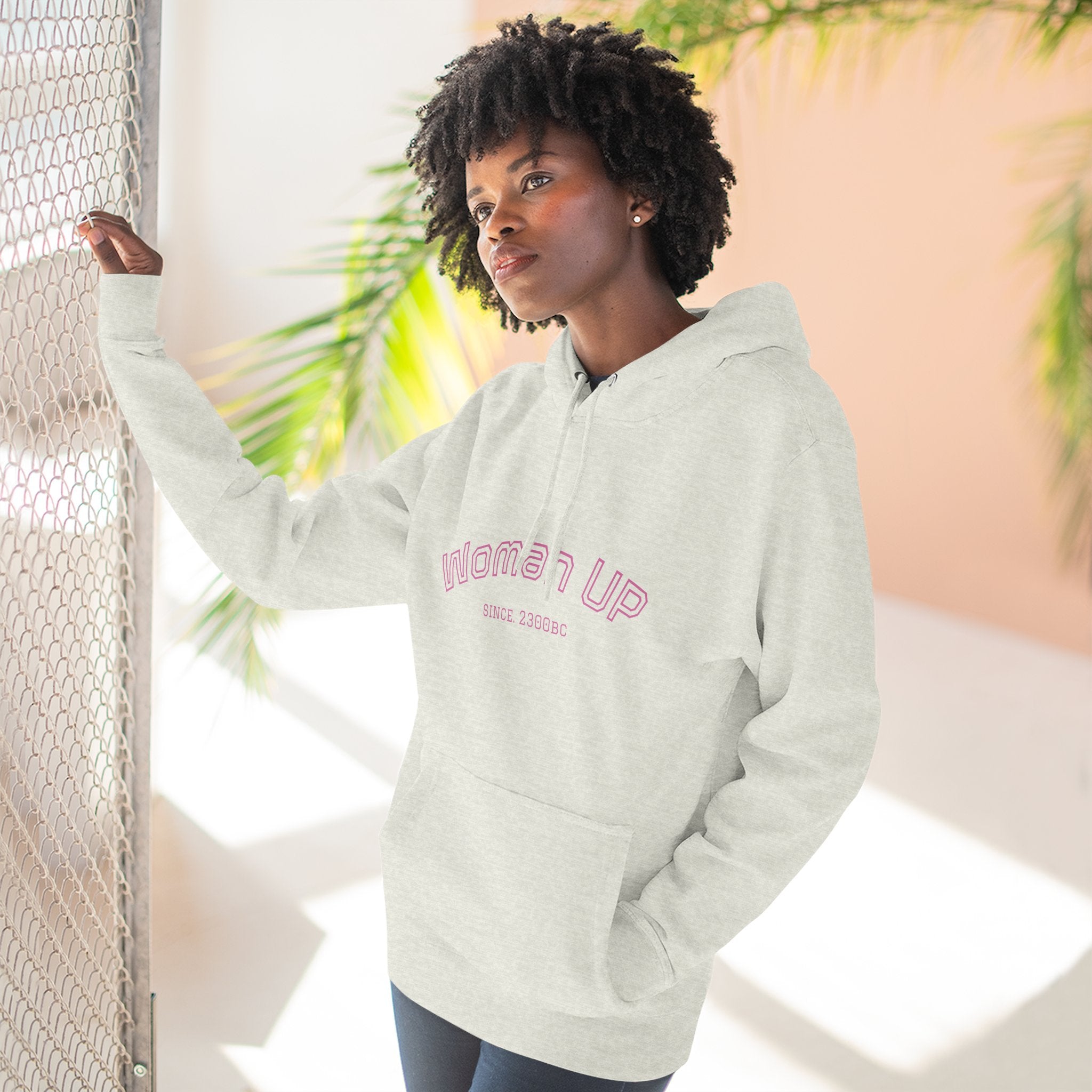 Empowering Women's Fleece Hoodie - 'Woman Up' & 'We Can Do It!' Designs