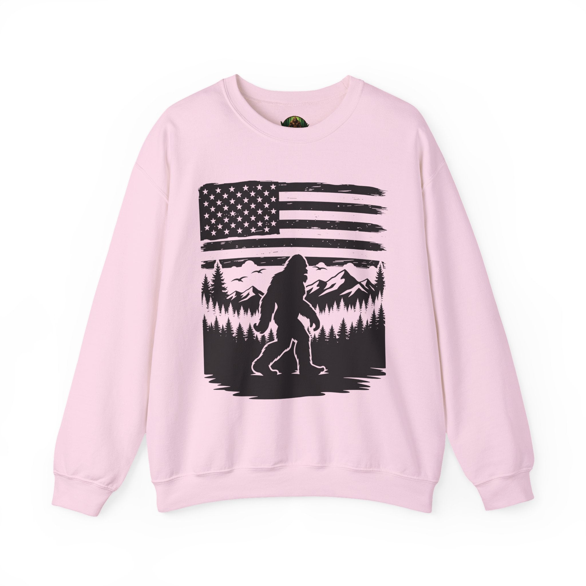 Bigfoot American Flag Crewneck Sweatshirt