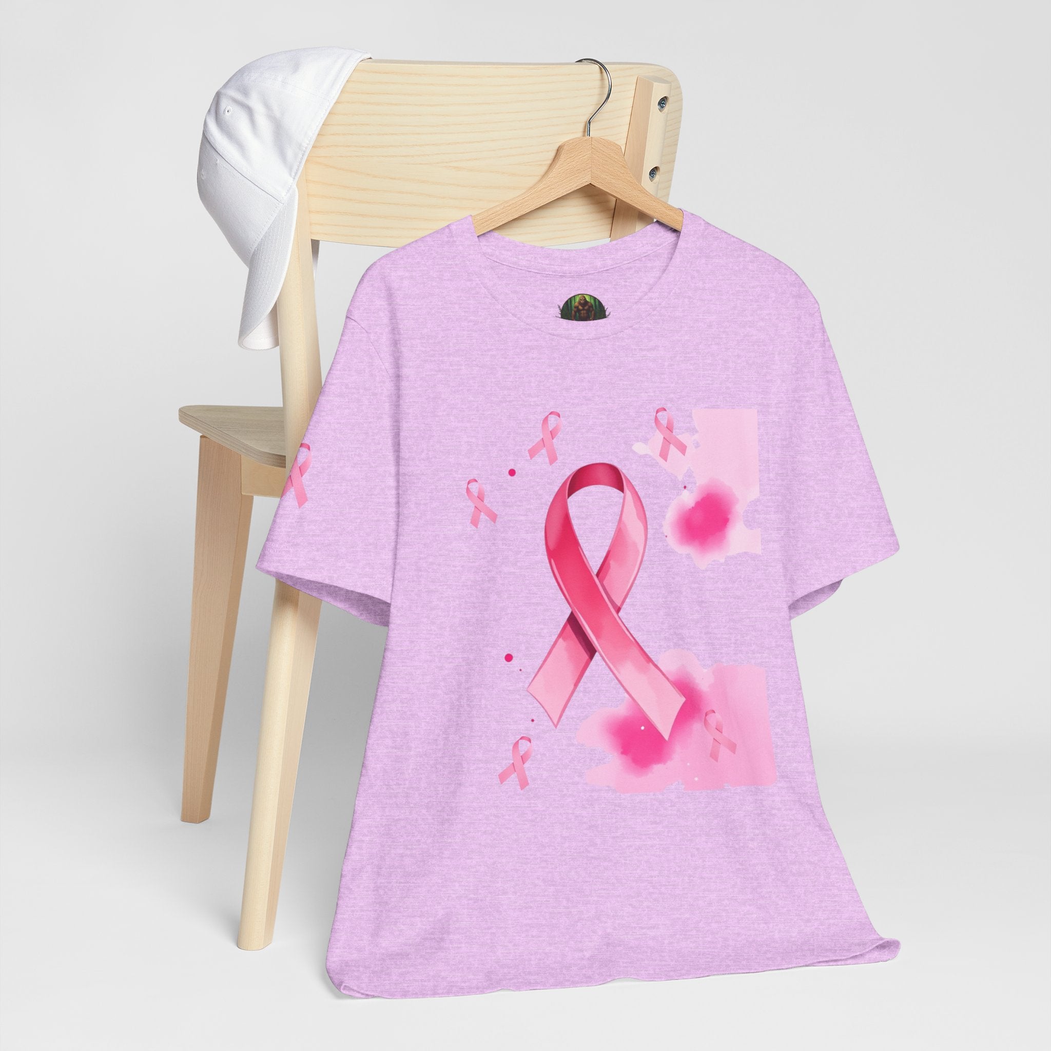 Breast Cancer Awareness Tee - Unisex Jersey Short Sleeve Shirt with Pink Ribbon Design