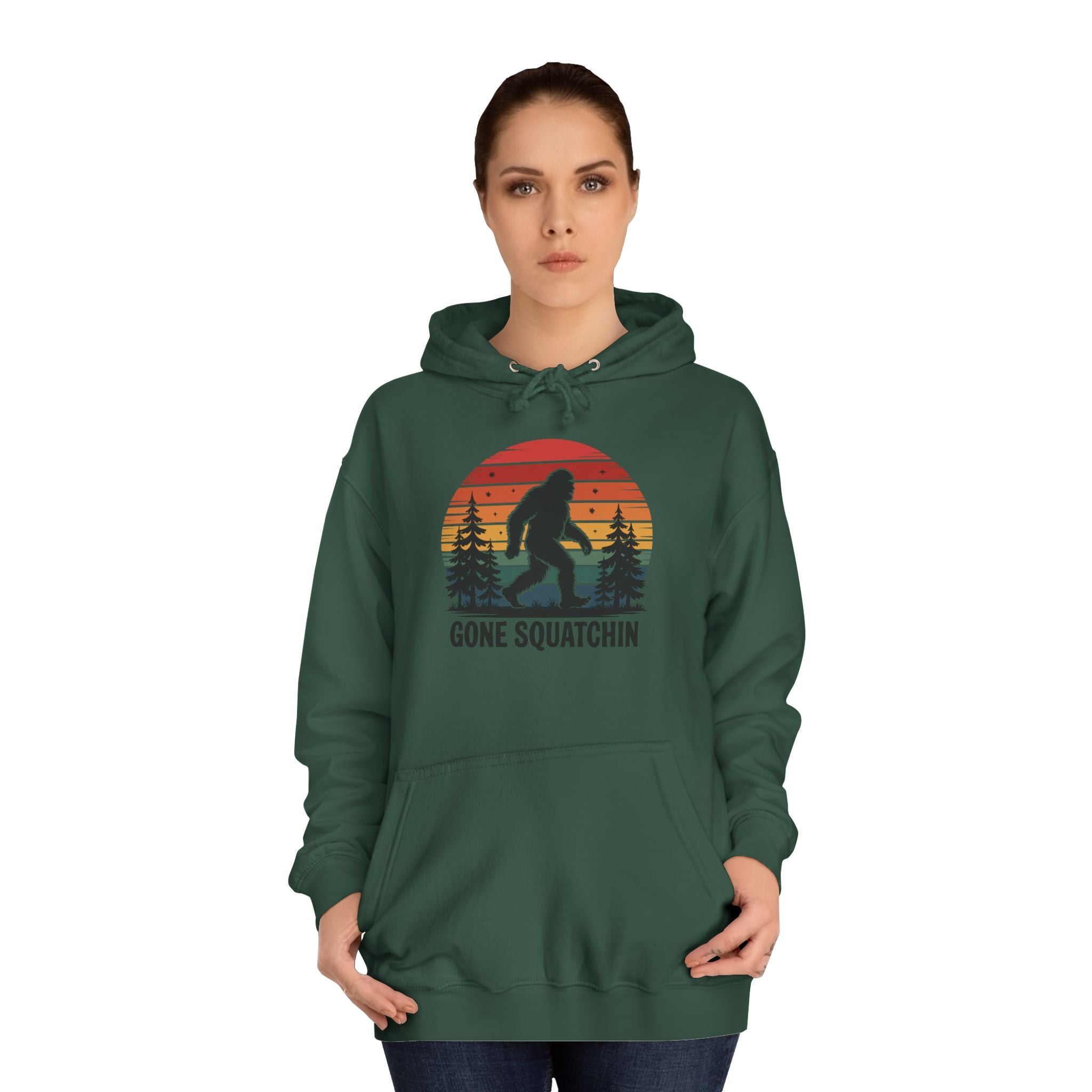 Retro Bigfoot Hoodie - "Gone Squatchin"