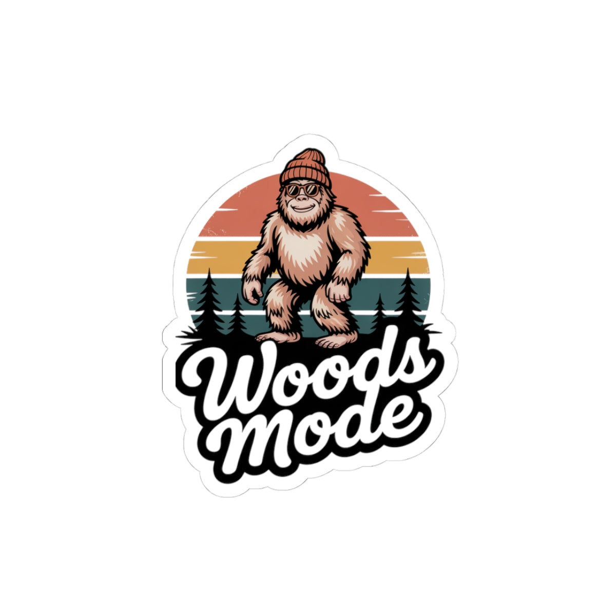 Woods Mode Bigfoot Kiss-Cut Stickers - Perfect for Nature Lovers