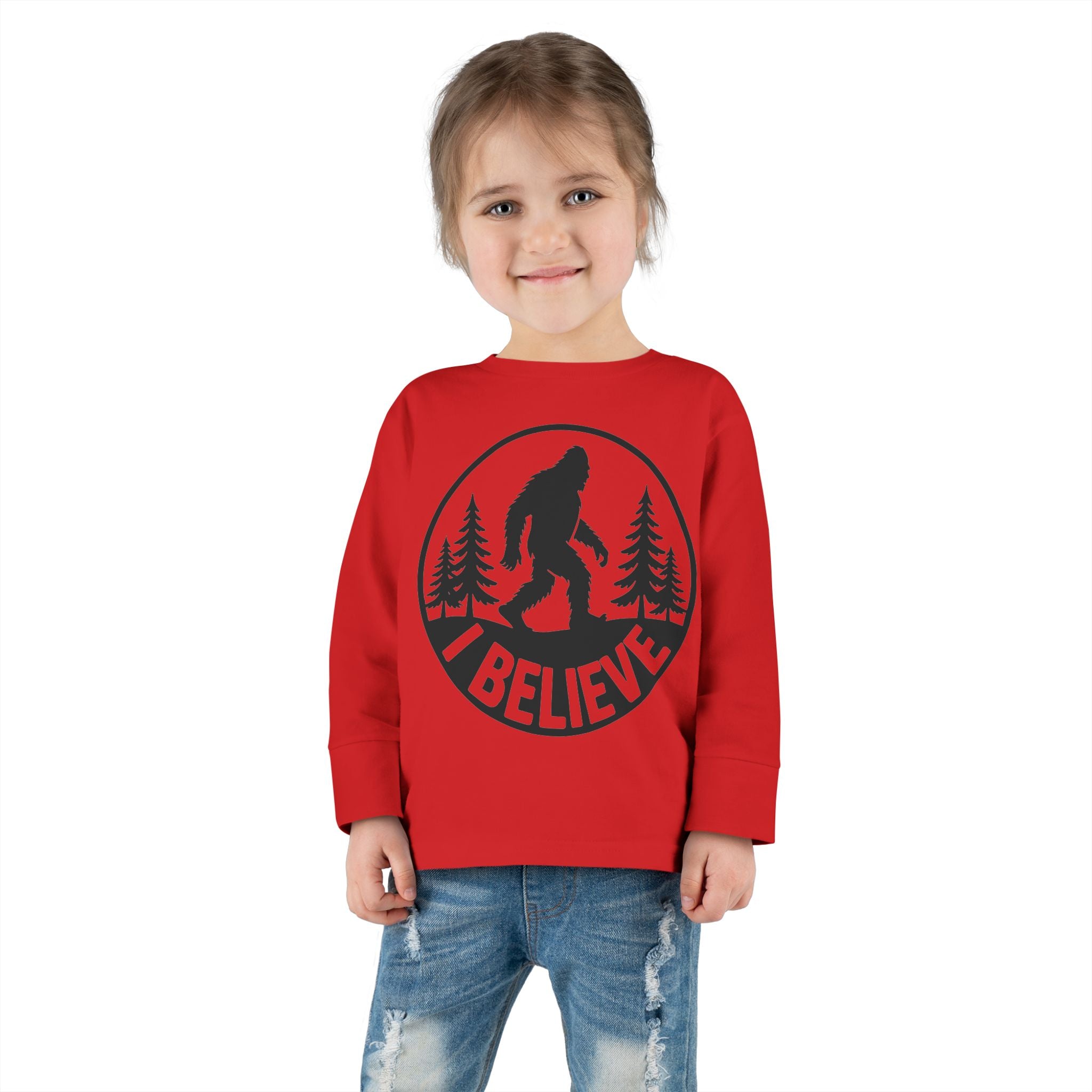 I Believe Bigfoot Toddler Long Sleeve Tee