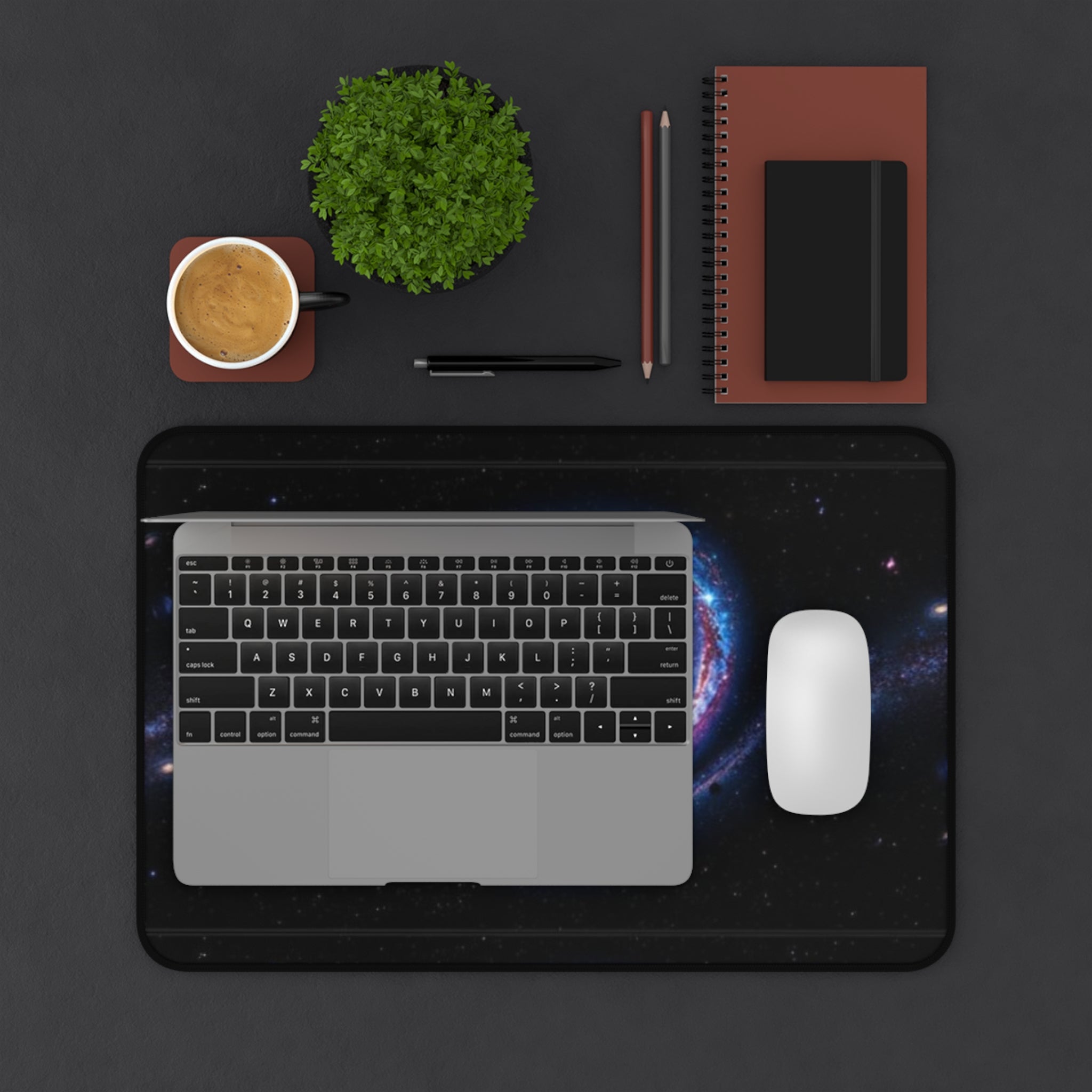 Cosmic Galaxy Desk Mat - Vibrant Space Design for Home Office Decor