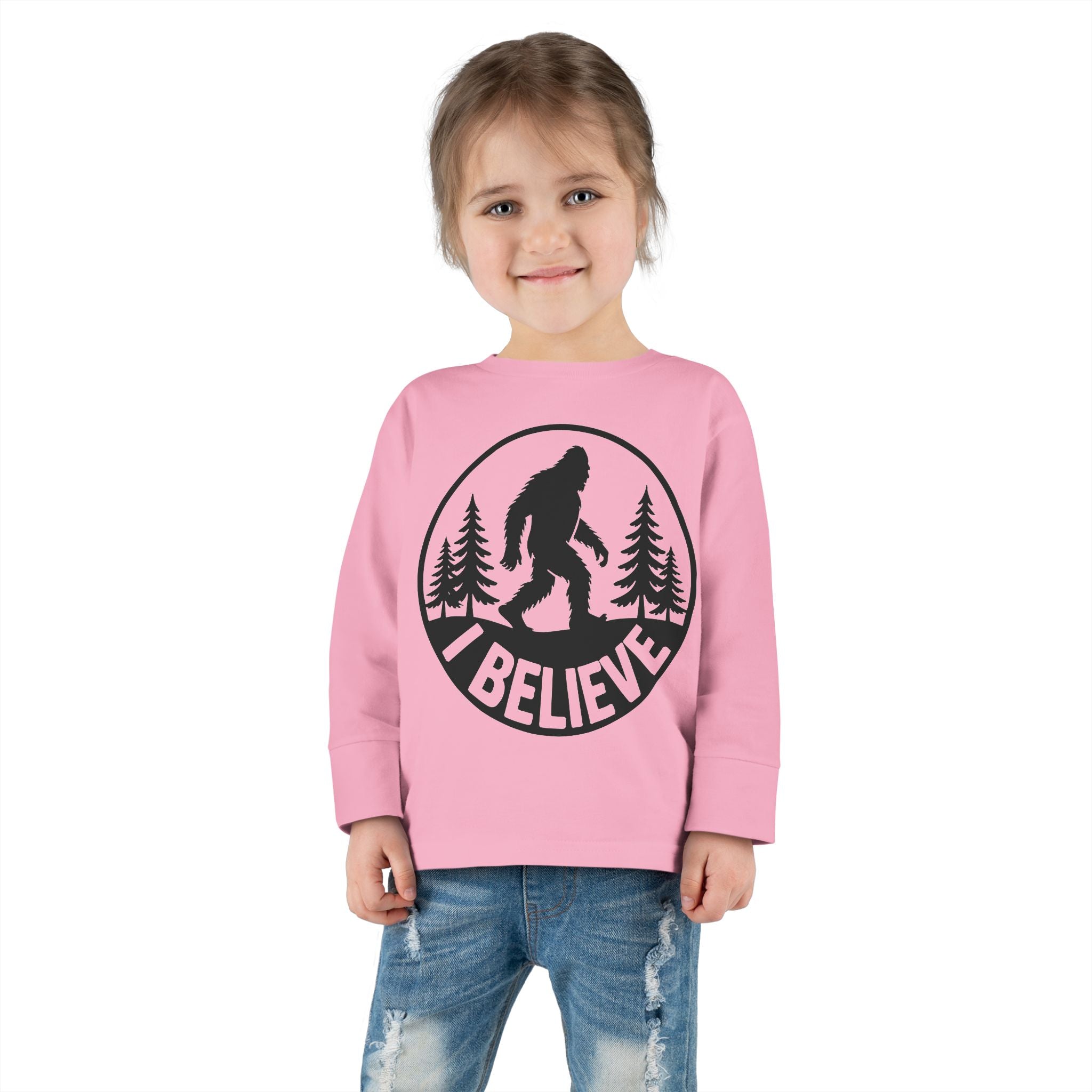I Believe Bigfoot Toddler Long Sleeve Tee