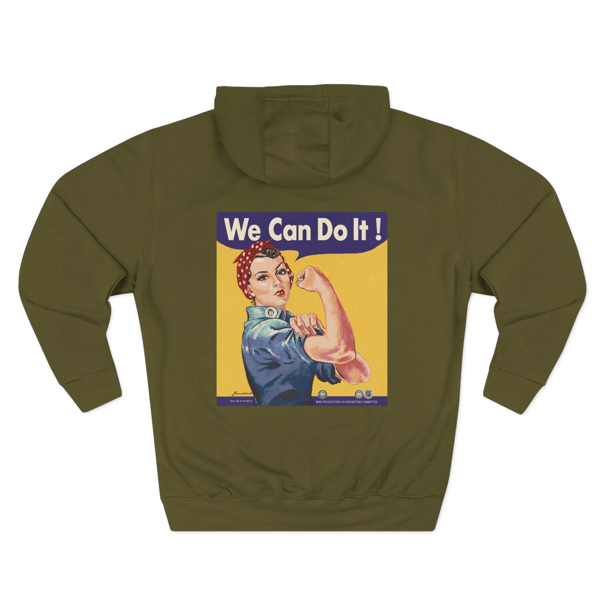Empowering Women's Fleece Hoodie - 'Woman Up' & 'We Can Do It!' Designs