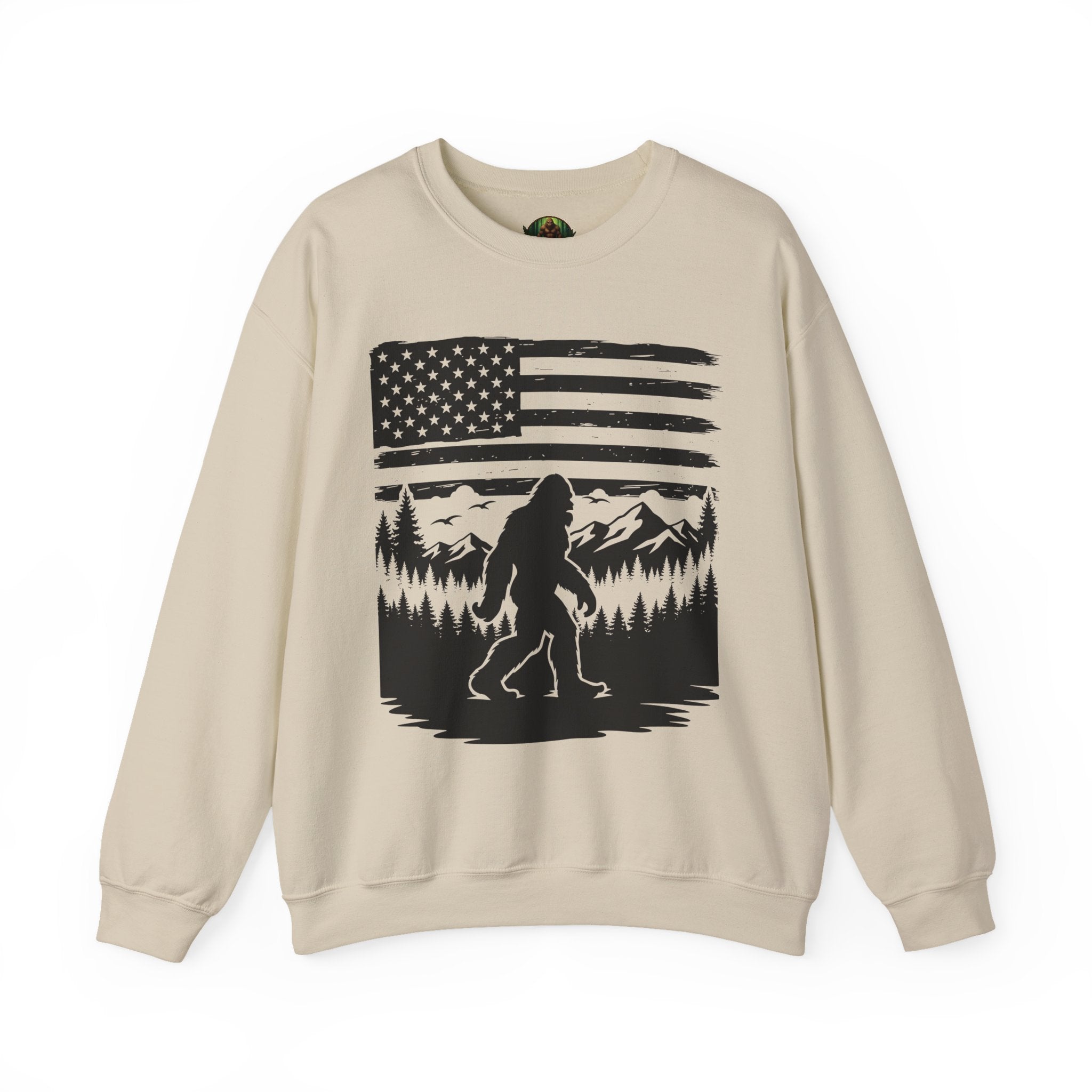 Bigfoot American Flag Crewneck Sweatshirt