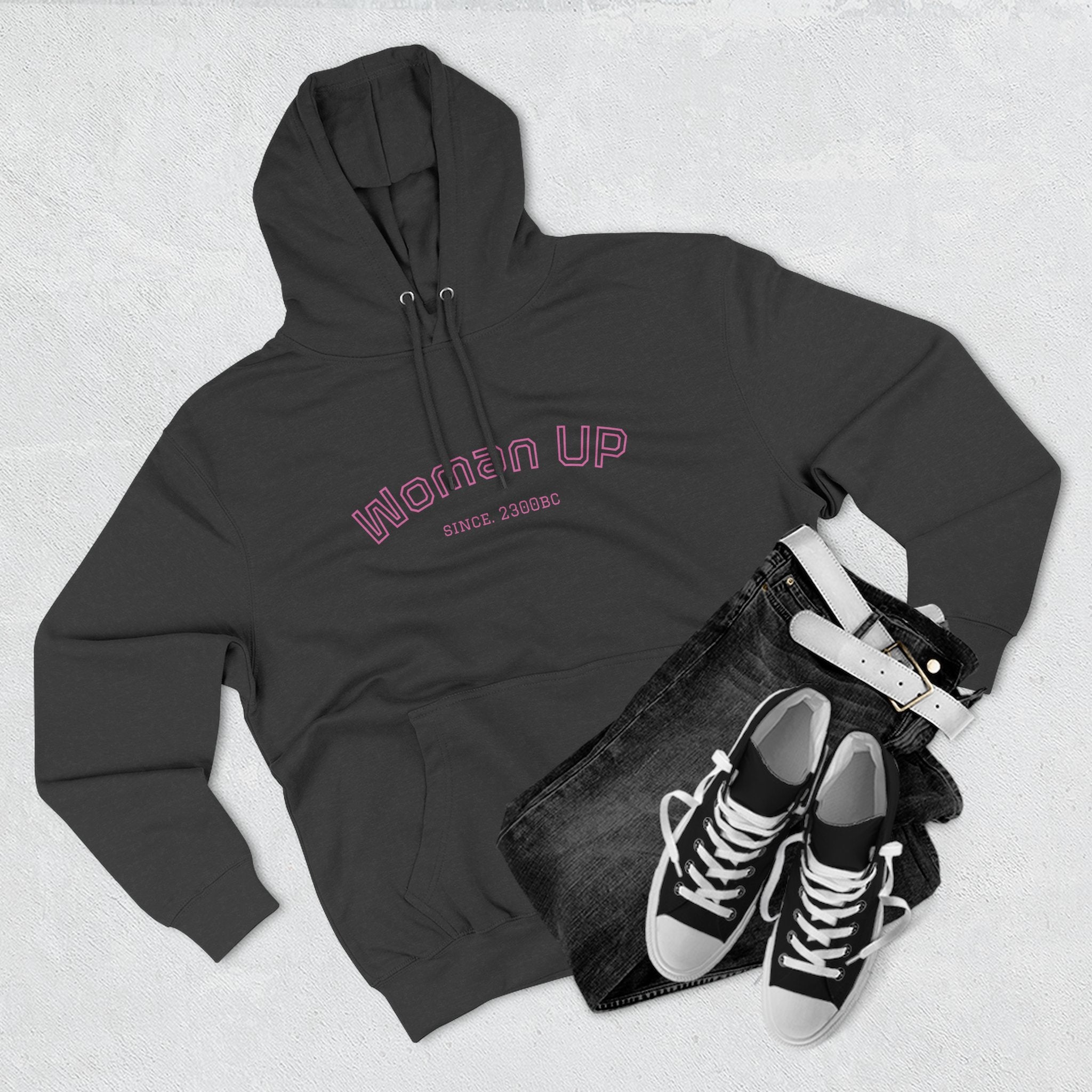 Empowering Women's Fleece Hoodie - 'Woman Up' & 'We Can Do It!' Designs
