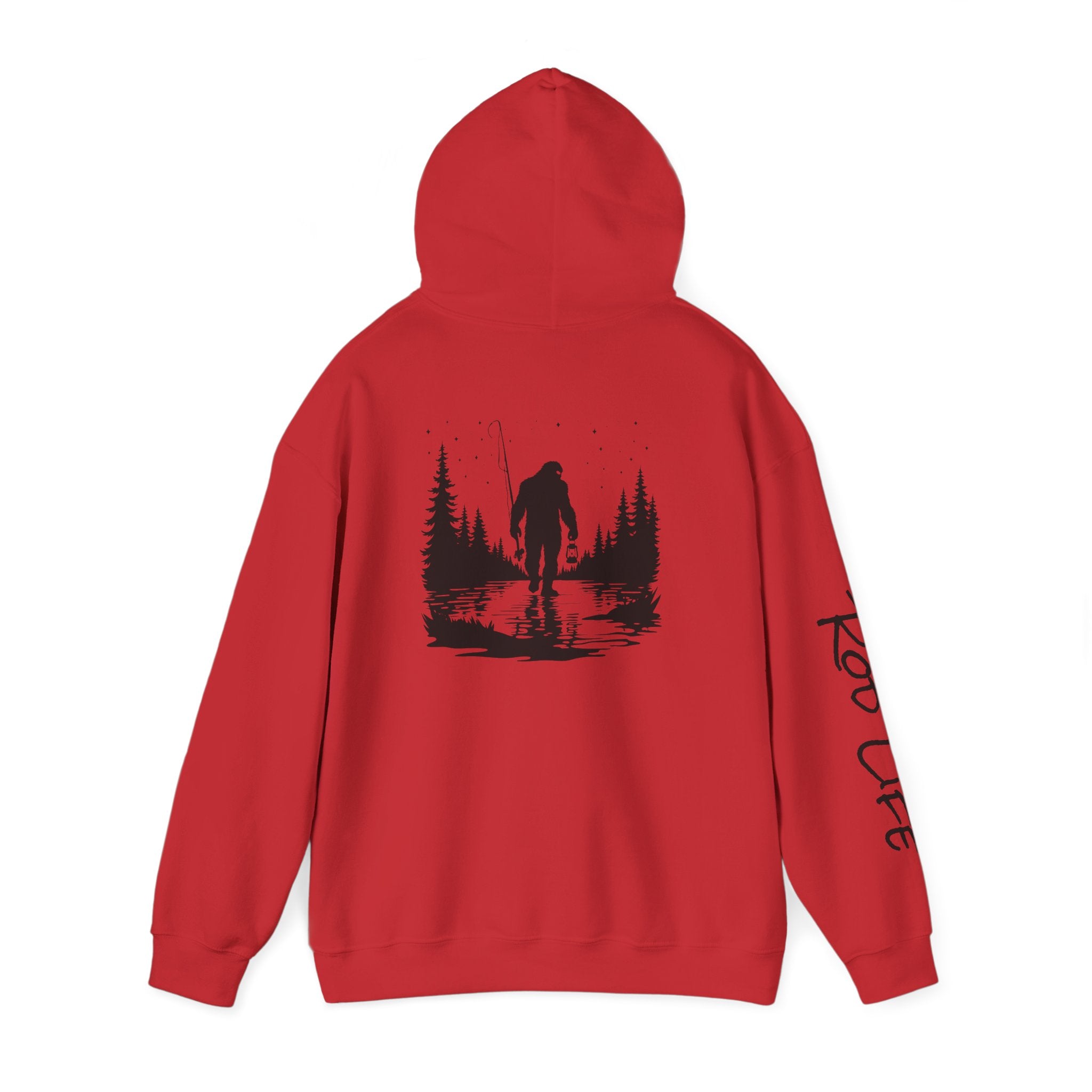Gone Fishin' Bigfoot Hoodie - Unisex Heavy Blend™ Sweatshirt for Nature Lovers