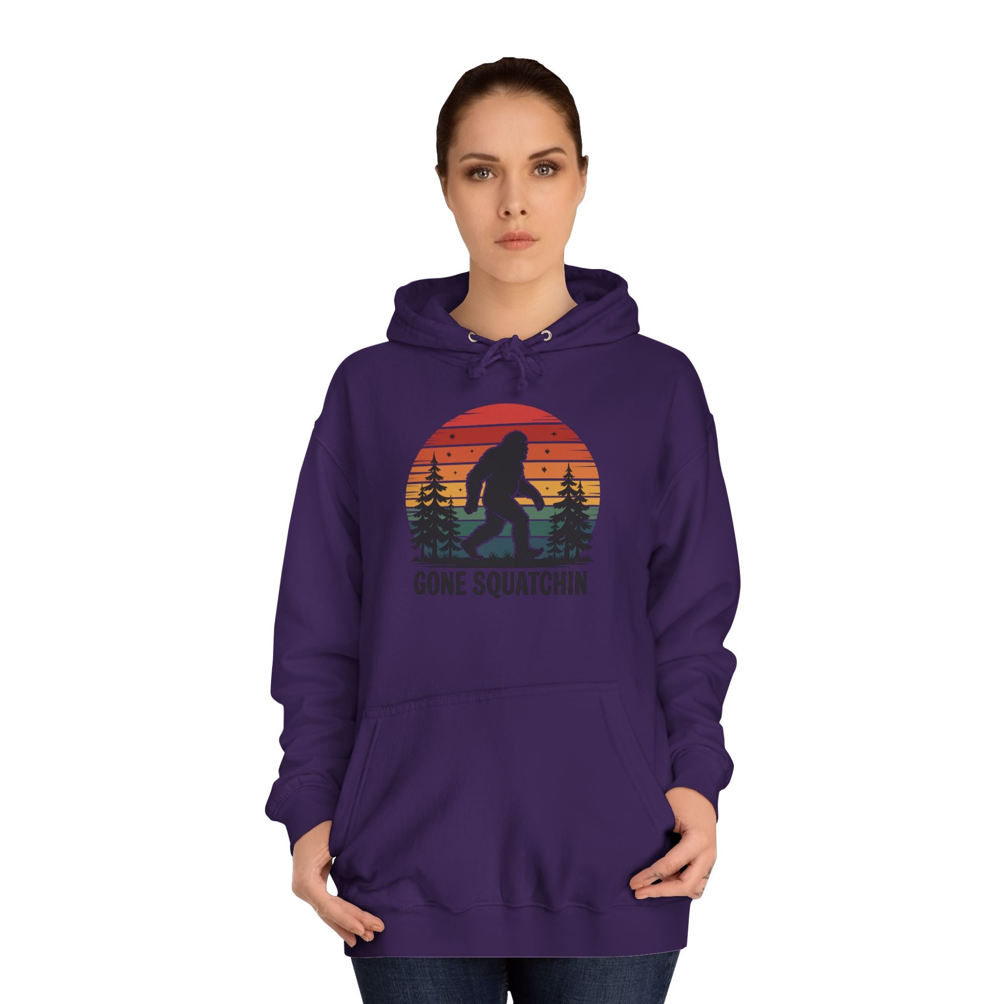 Retro Bigfoot Hoodie - "Gone Squatchin"