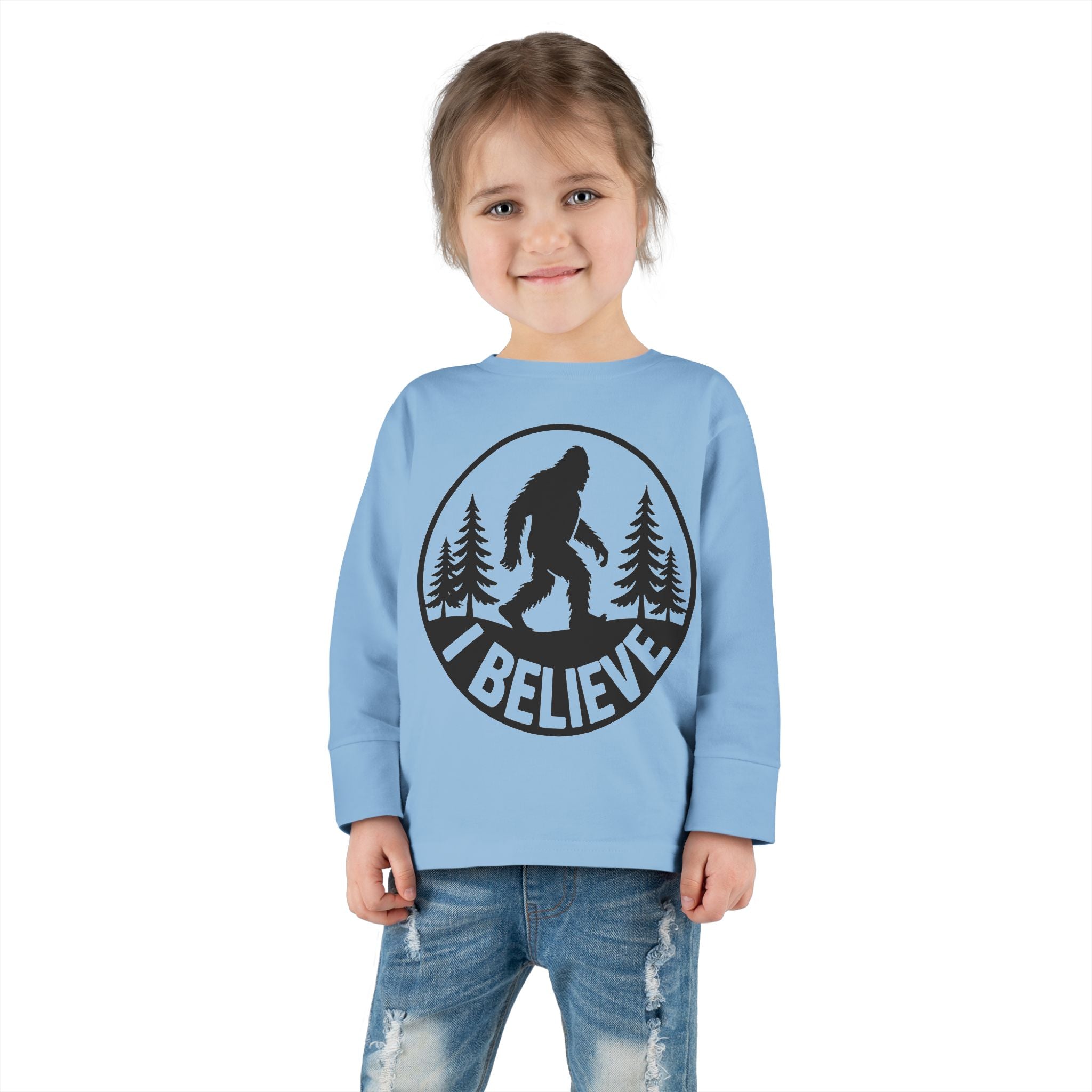 I Believe Bigfoot Toddler Long Sleeve Tee