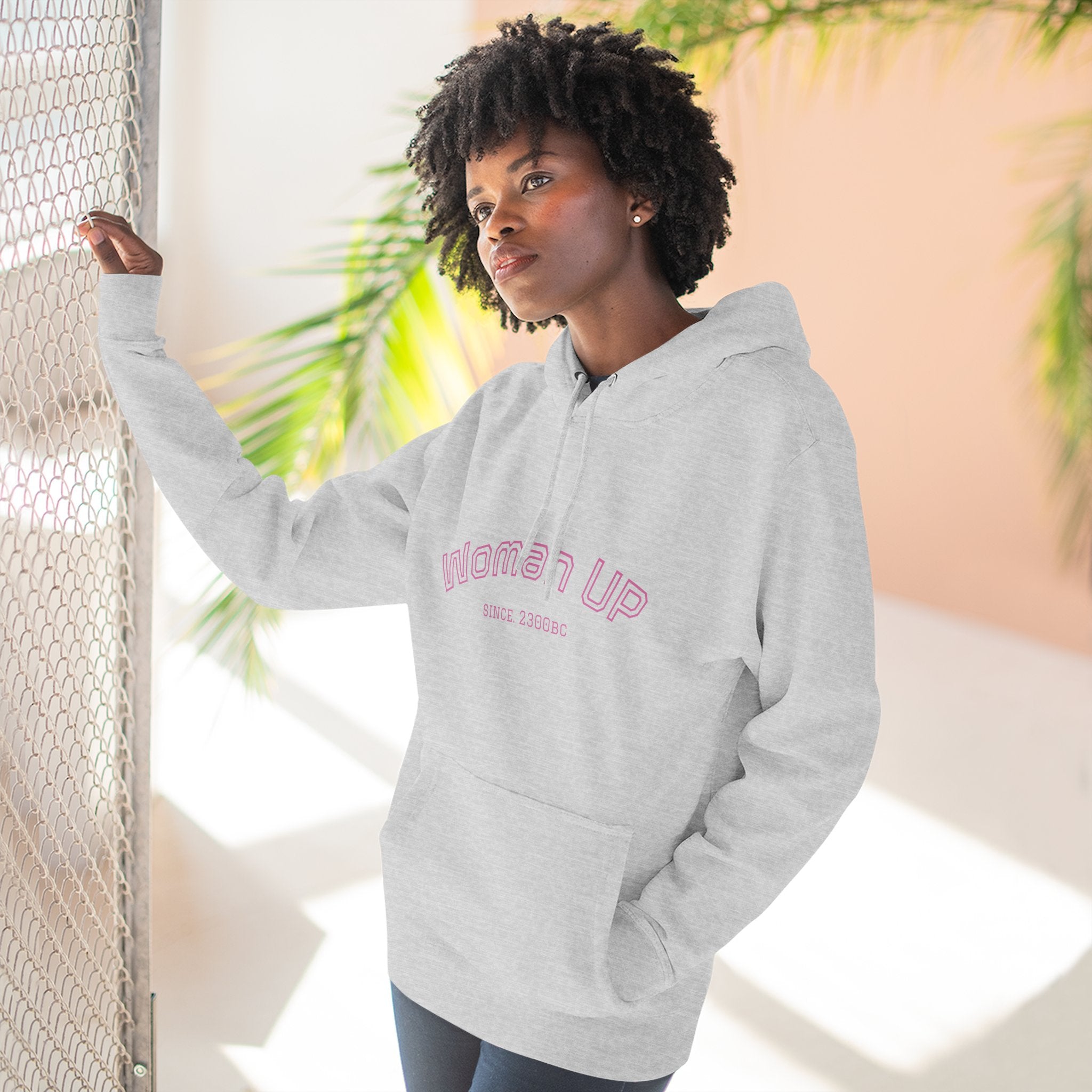 Empowering Women's Fleece Hoodie - 'Woman Up' & 'We Can Do It!' Designs