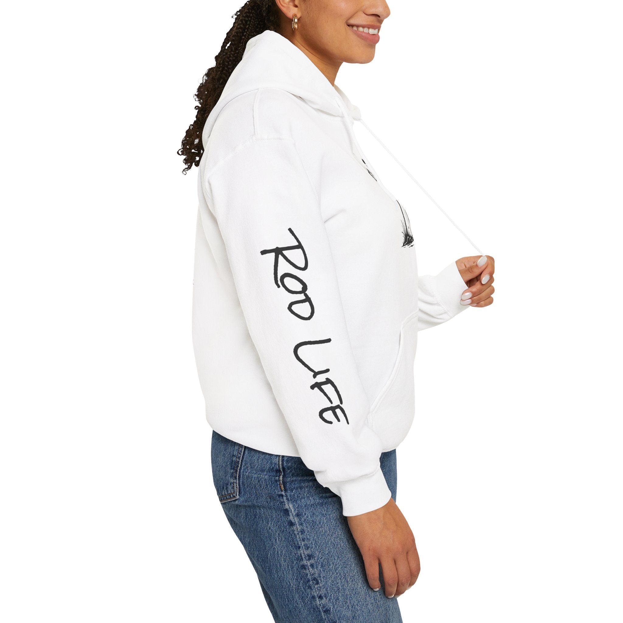 Gone Fishin' Bigfoot Hoodie - Unisex Heavy Blend™ Sweatshirt for Nature Lovers