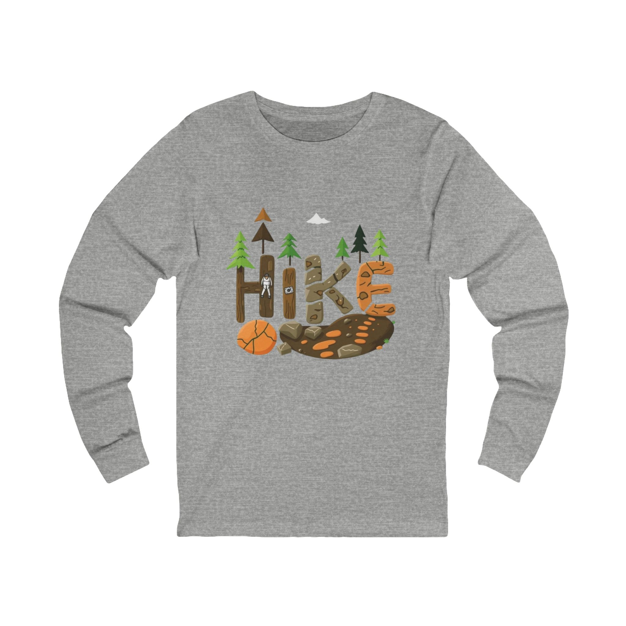 Outdoor Adventure Long Sleeve Tee - 'Hike' Graphic
